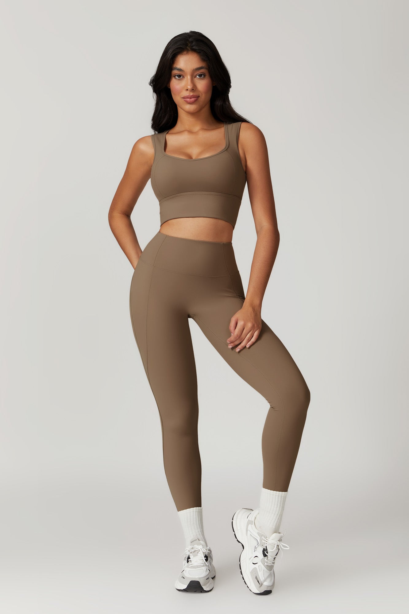 Isla Plunge Sports Bra - Latte - Maison and Aurora