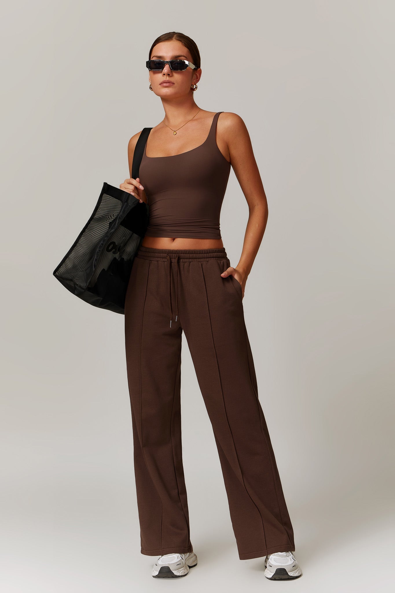 Amber Sleeveless Top - Brown