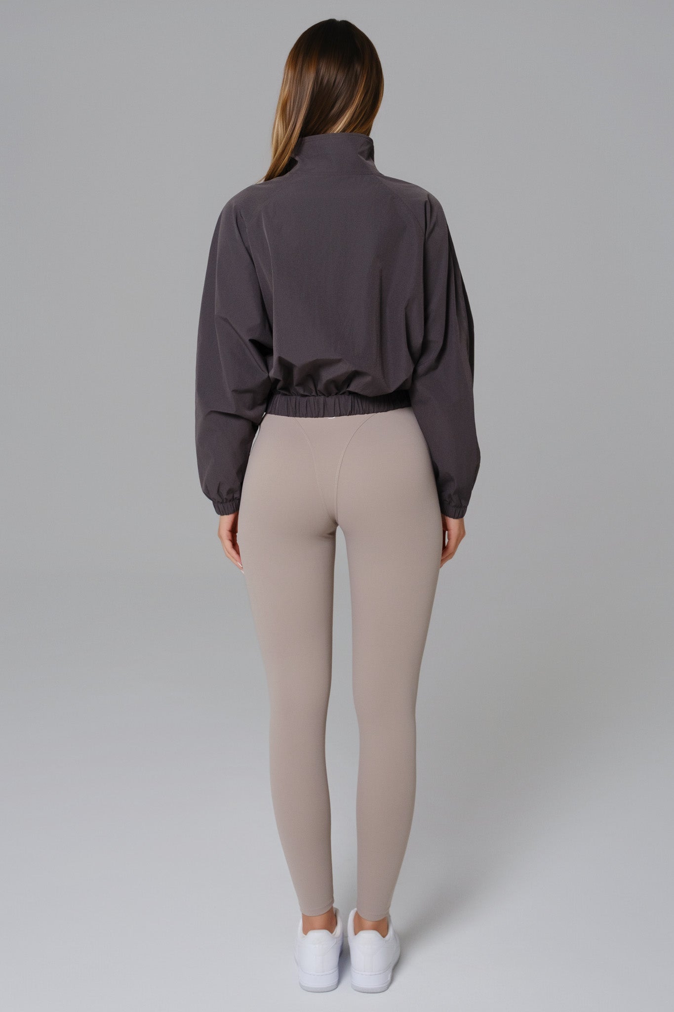 Ava Cropped Windbreaker Jacket - Obsidian Gray - Maison and Aurora