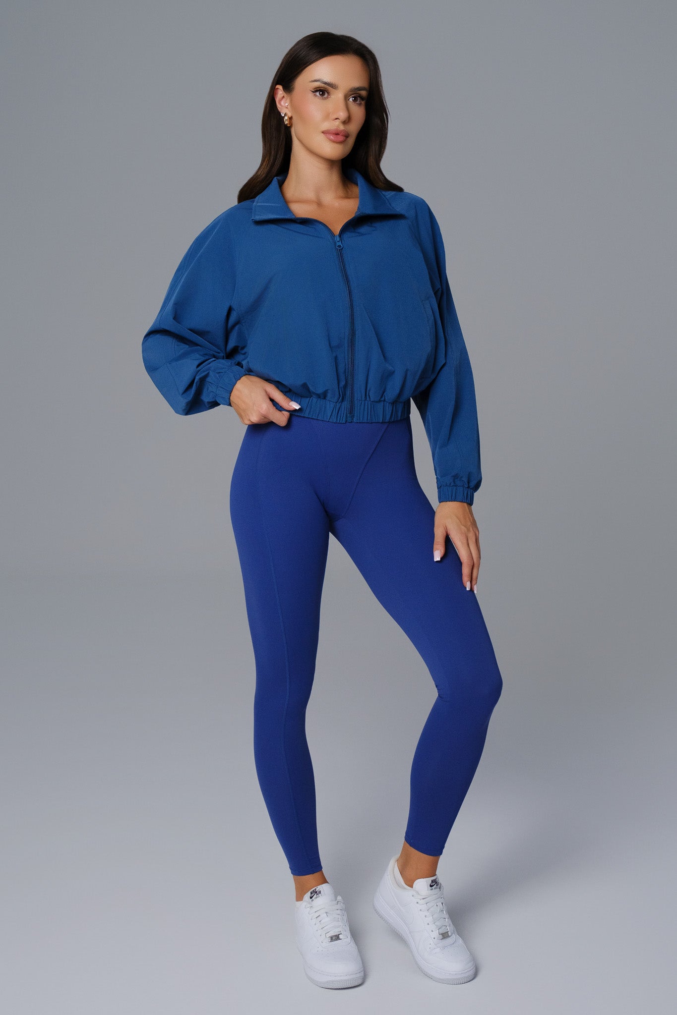 Ava Cropped Windbreaker Jacket - Twilight Blue - Maison and Aurora