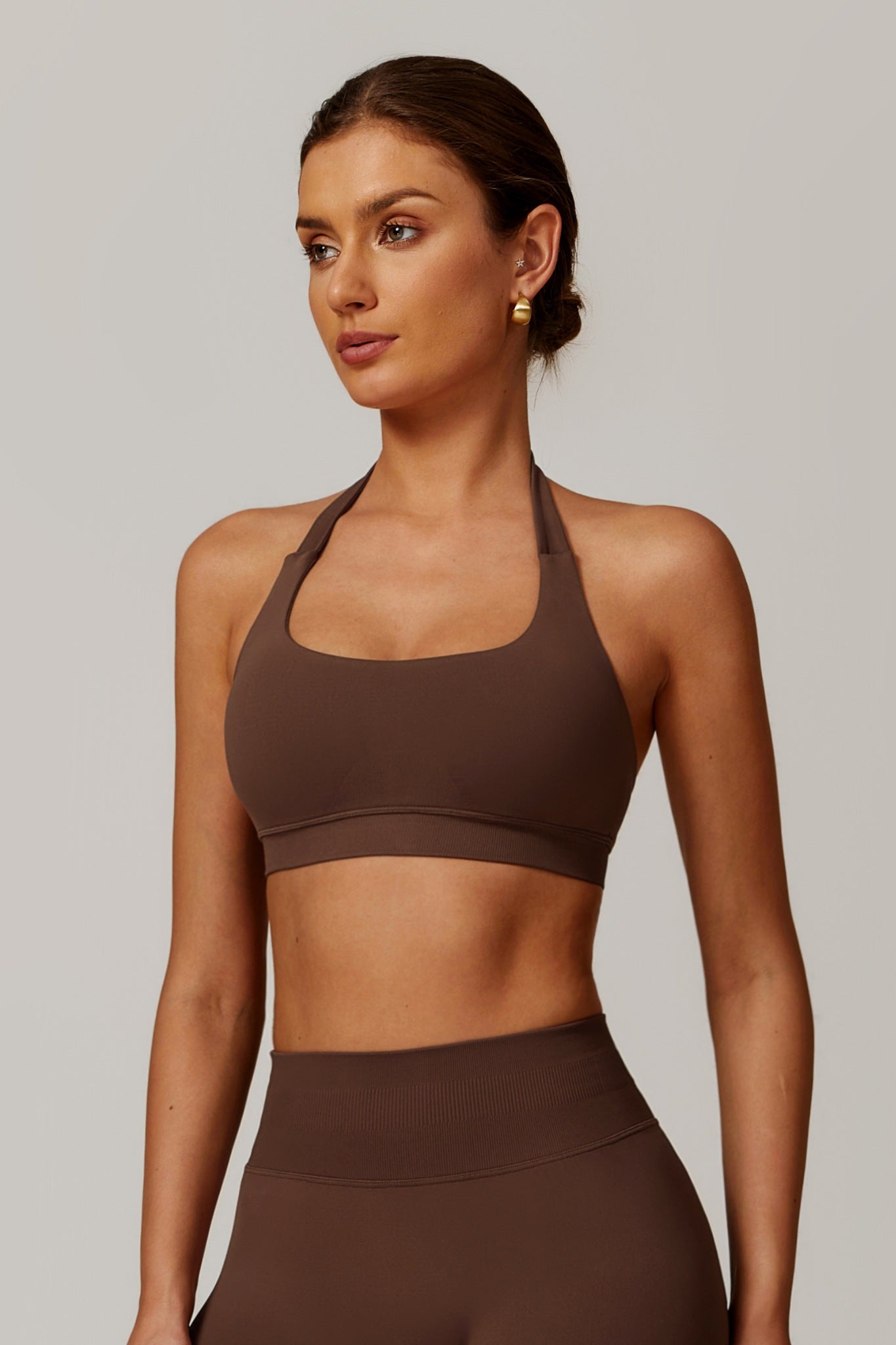 Aurora Backless Sports Bra - Brown - Maison and Aurora