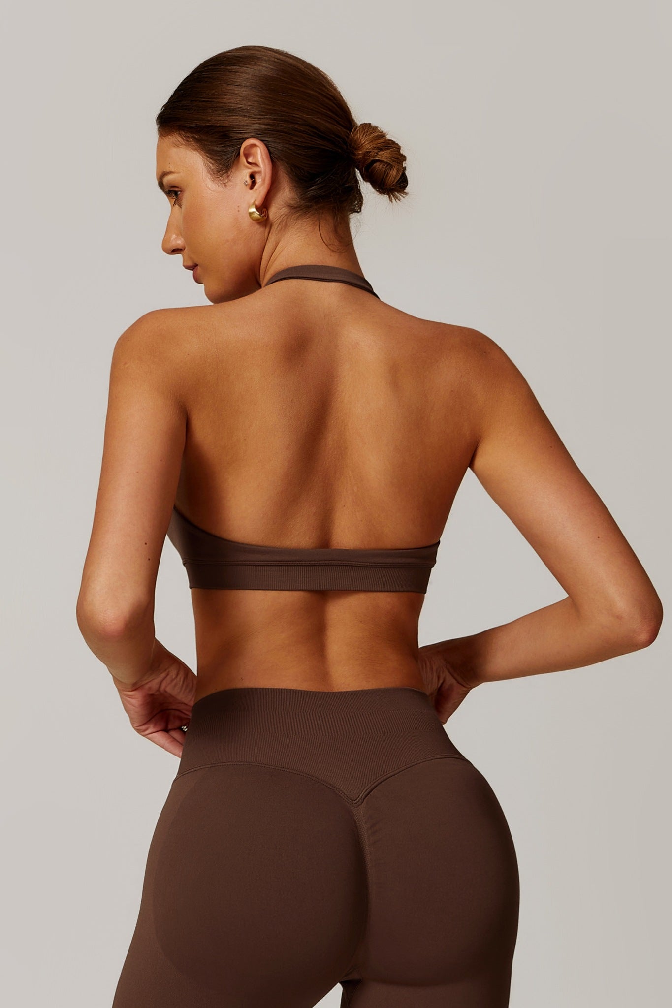 Aurora Backless Sports Bra - Brown - Maison and Aurora