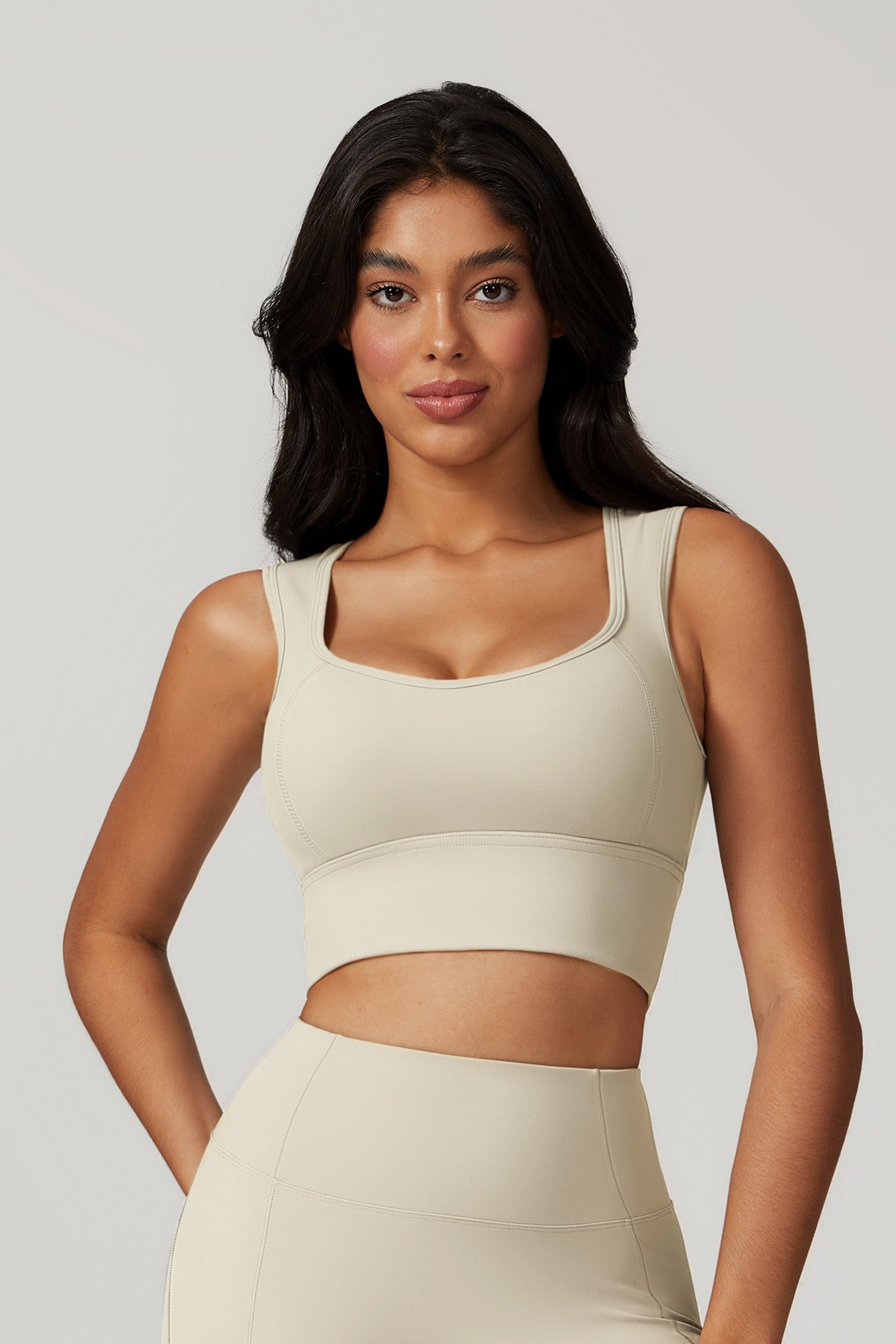 Isla Plunge Sports Bra - Cream - Maison and Aurora