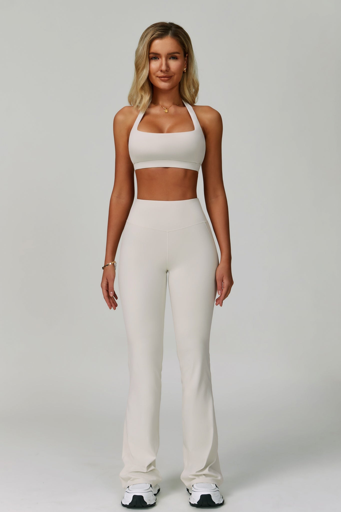 Esme Flare Leggings - Oatmilk - Maison and Aurora