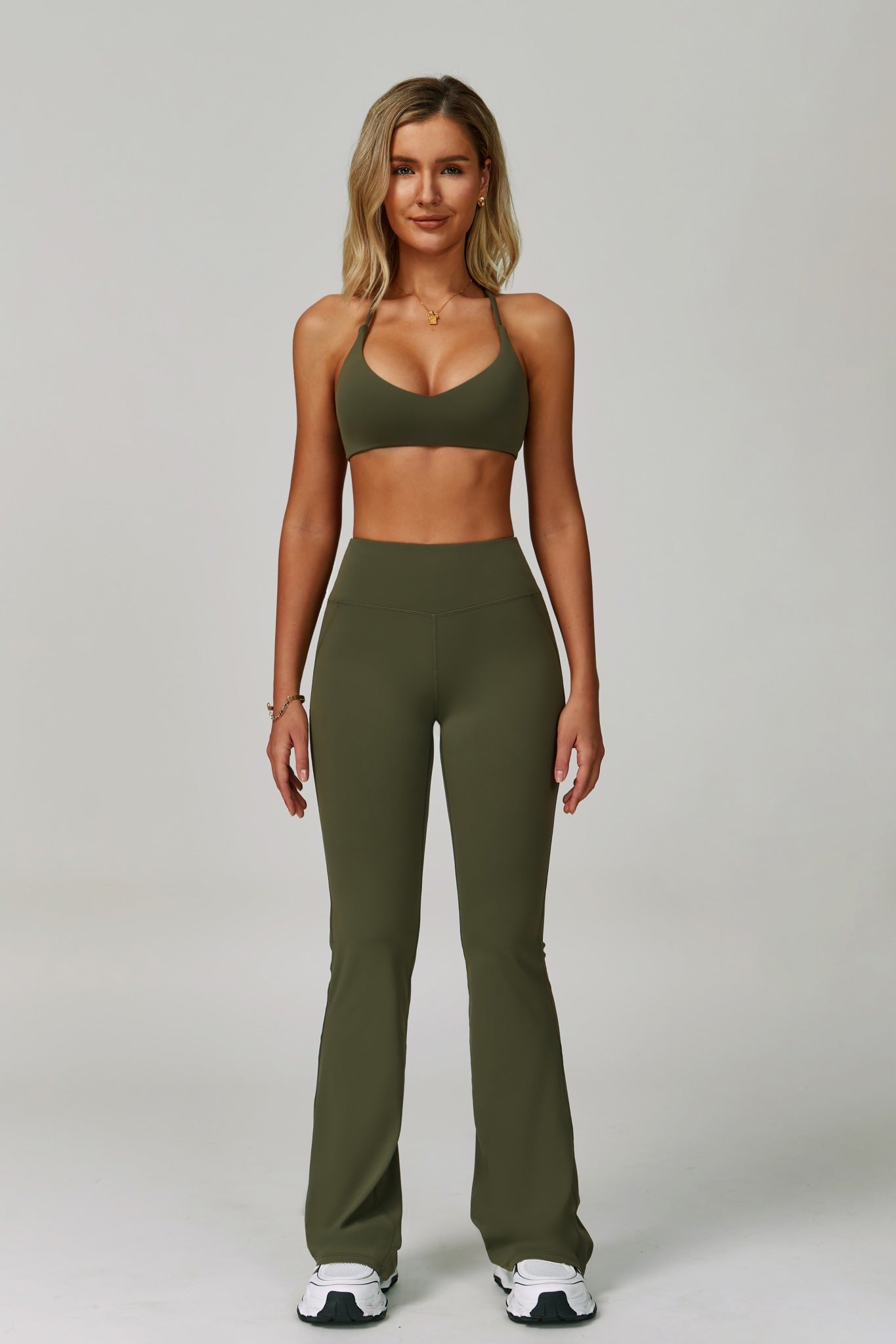 Esme Flare Leggings - Sagewood - Maison and Aurora