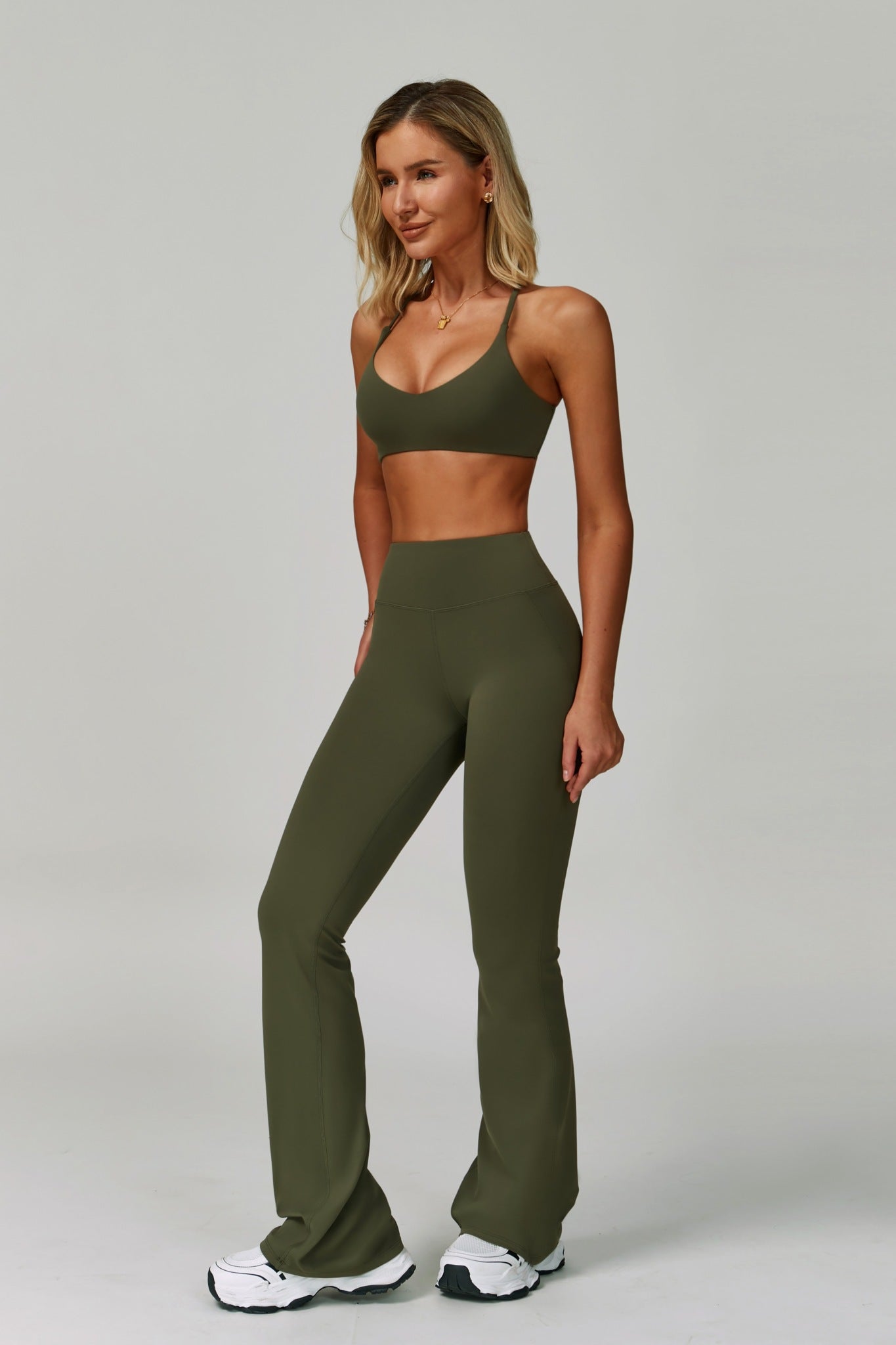 Esme Flare Leggings - Sagewood - Maison and Aurora