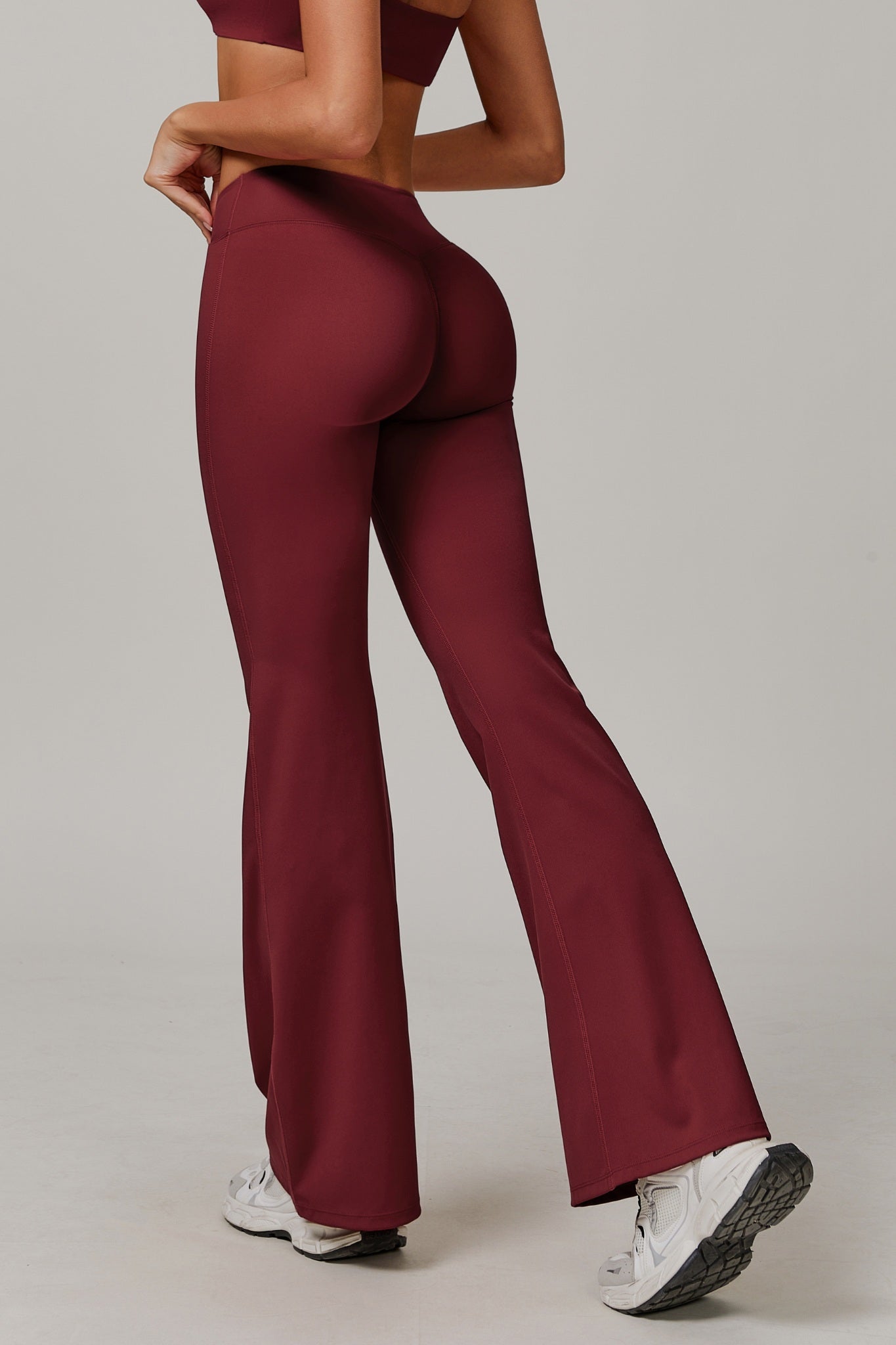 Evelyn Flare Leggings - Maroon - Maison and Aurora
