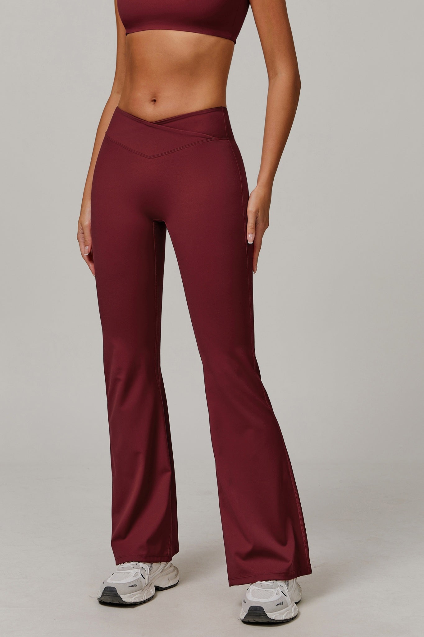 Evelyn Flare Leggings - Maroon - Maison and Aurora