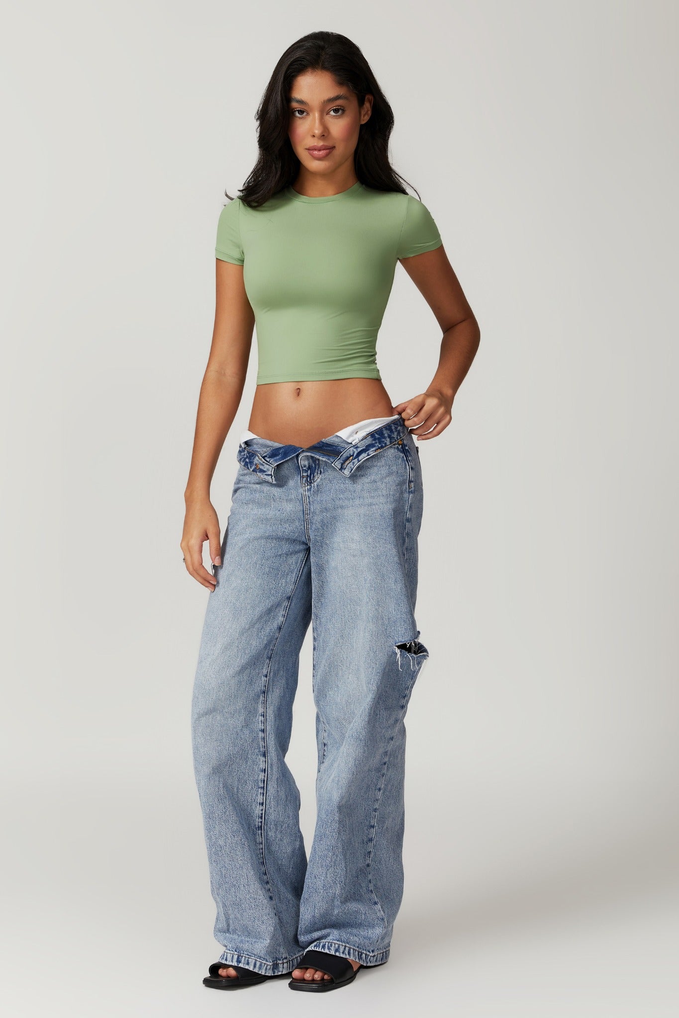 Melanie Crop Top - Matcha - Maison and Aurora