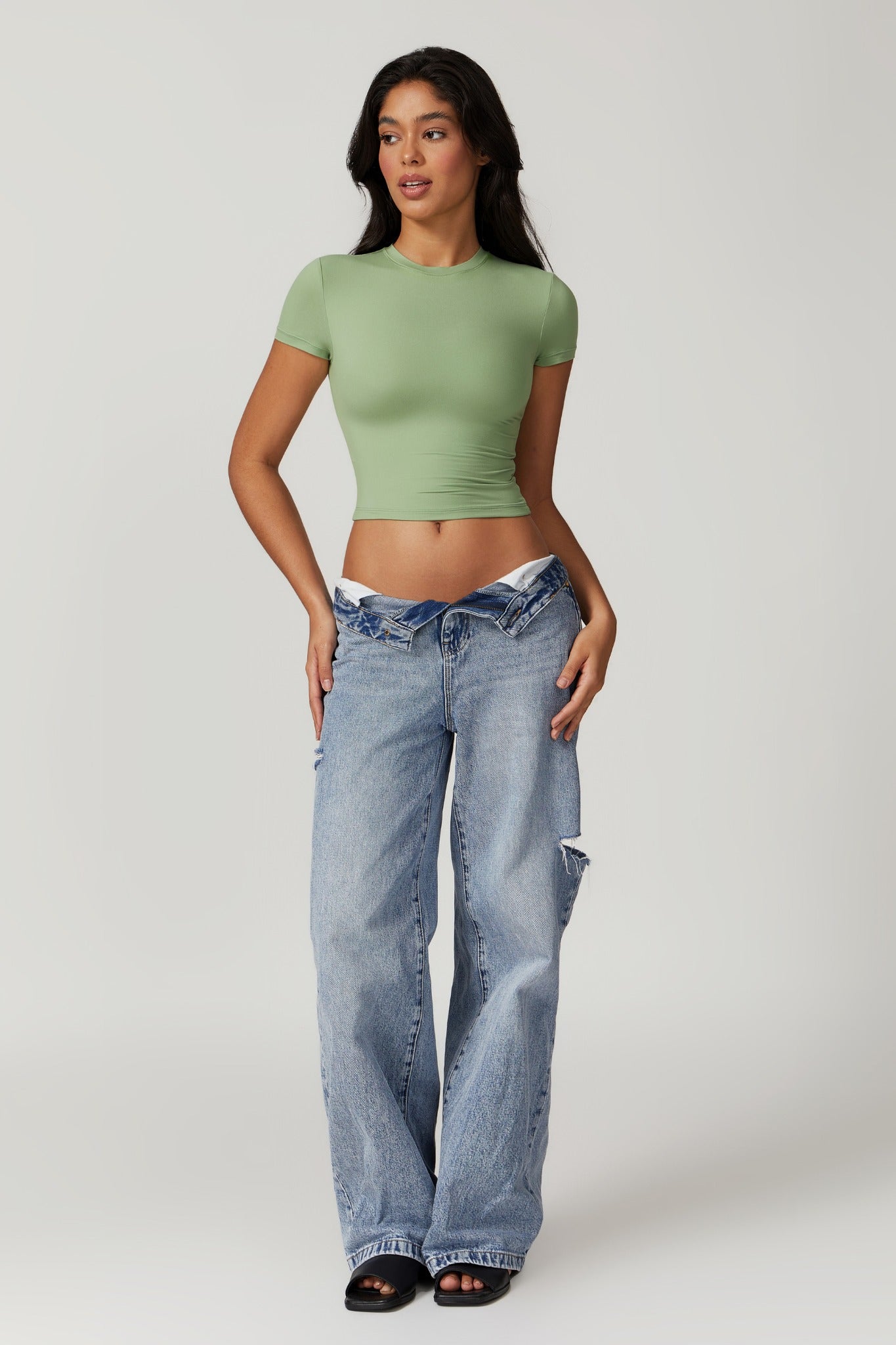 Melanie Crop Top - Matcha - Maison and Aurora