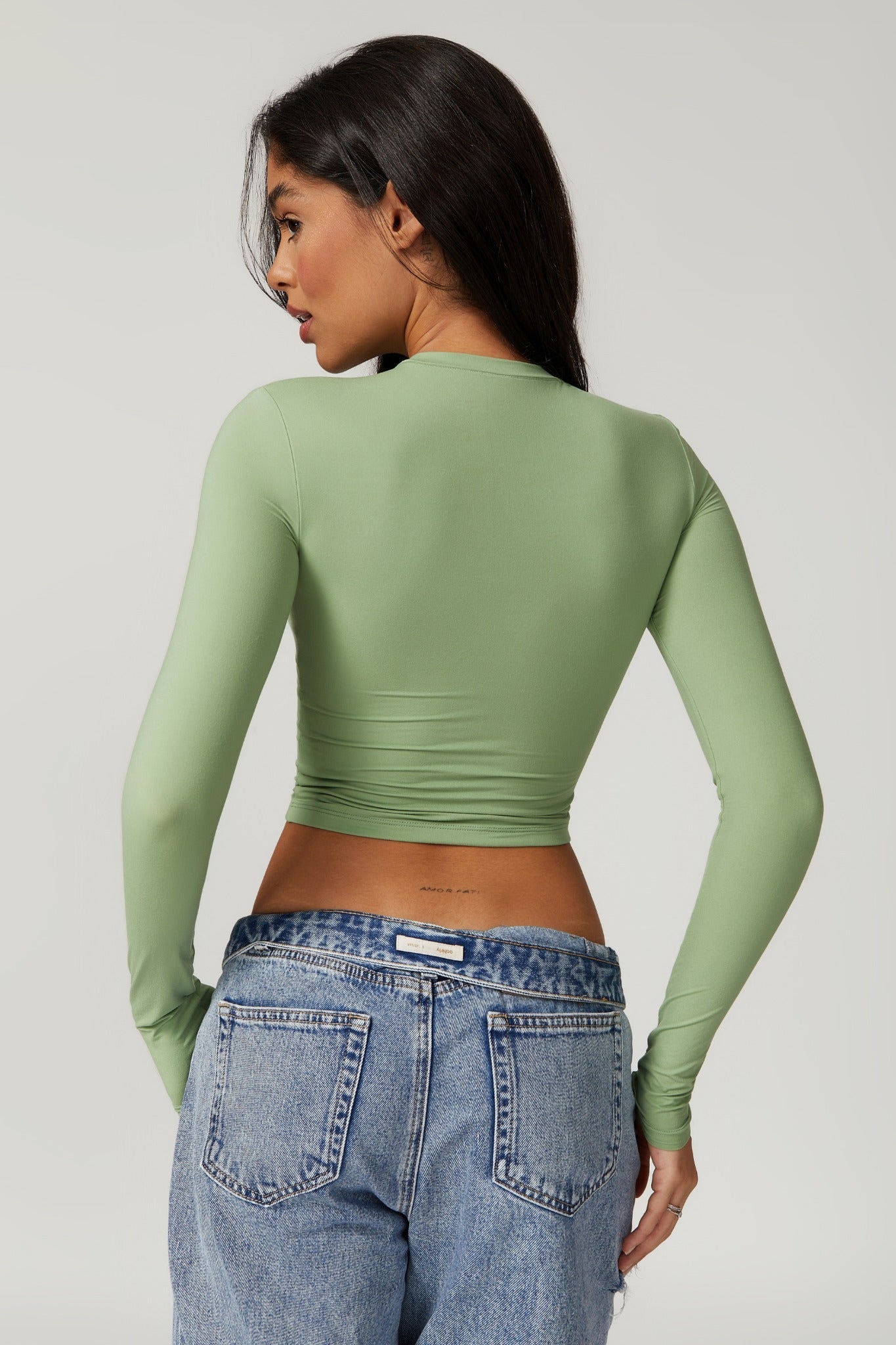 Melanie Long Sleeve Top - Matcha - Maison and Aurora