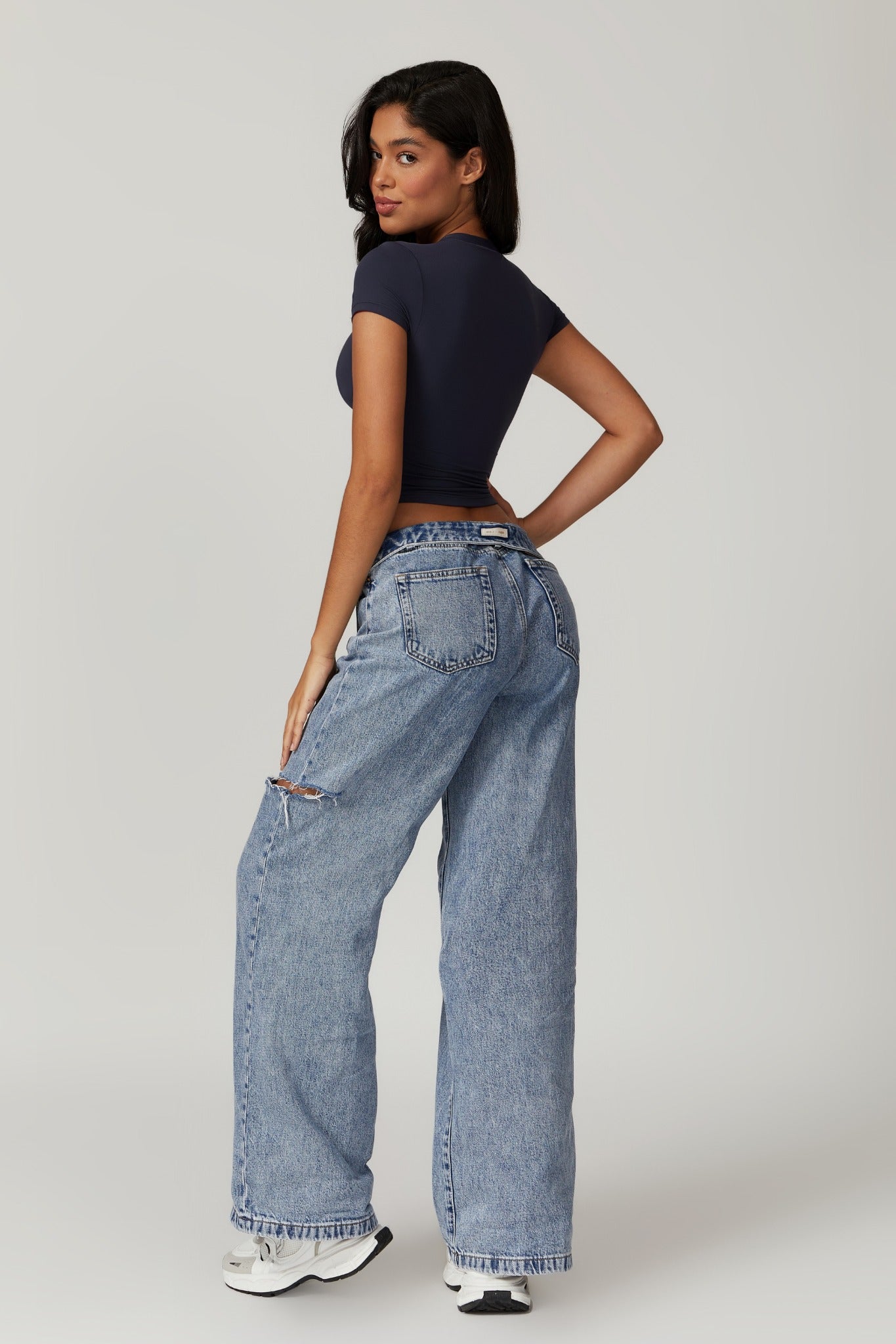 Melanie Crop Top - Navy - Maison and Aurora