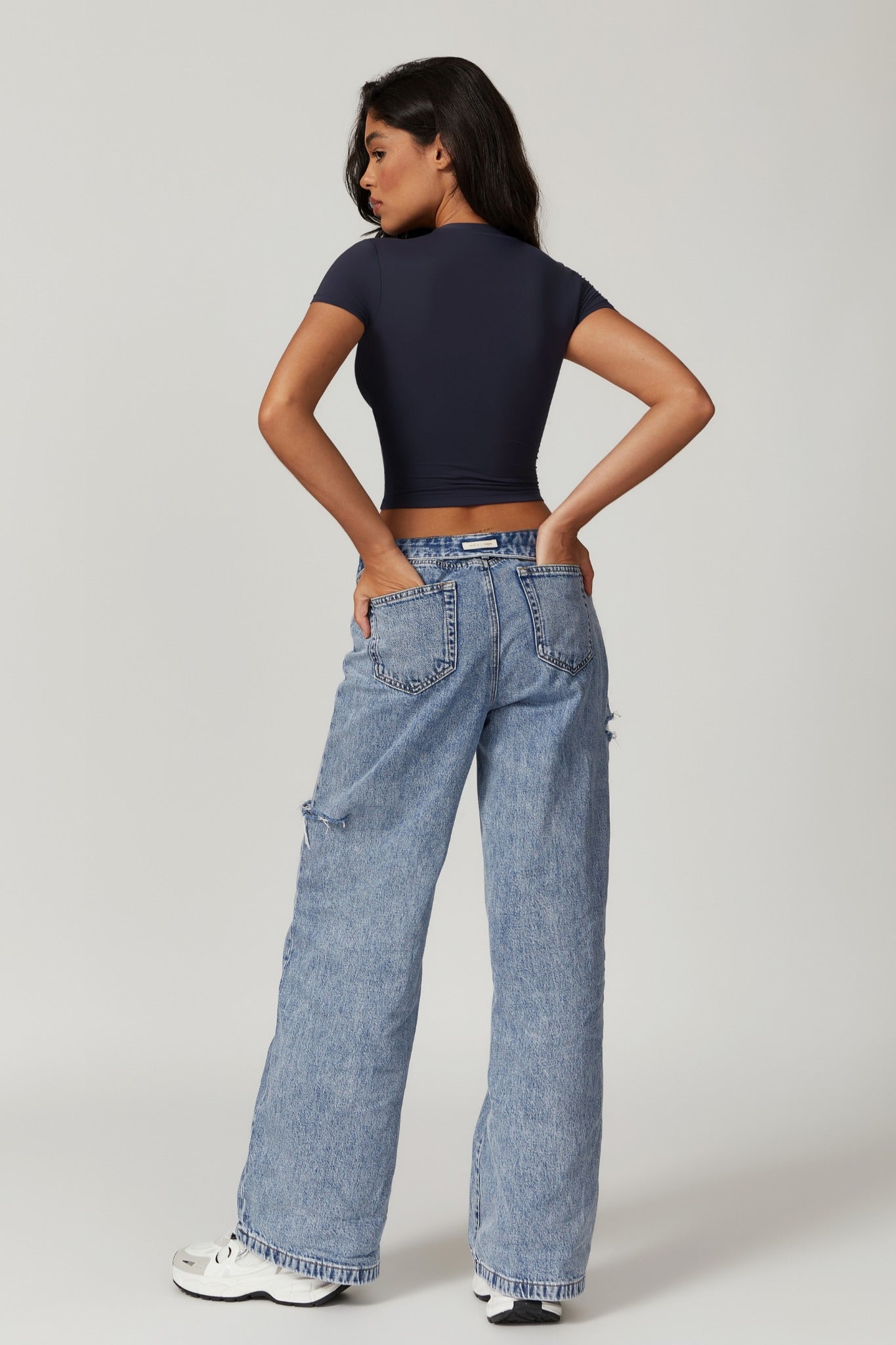 Melanie Crop Top - Navy - Maison and Aurora