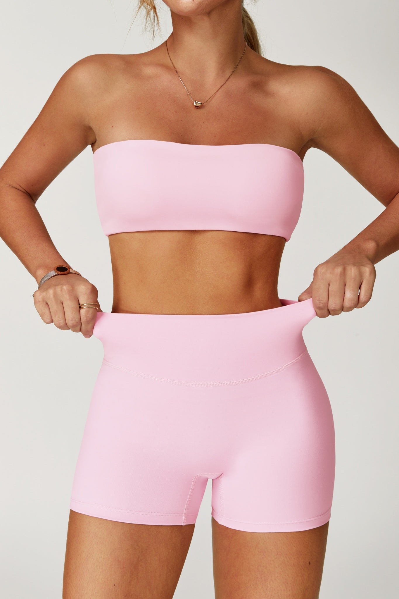 Pink Aria Shorts by Maison and Aurora, featuring a comfortable fit and stylish design for casual wear.
