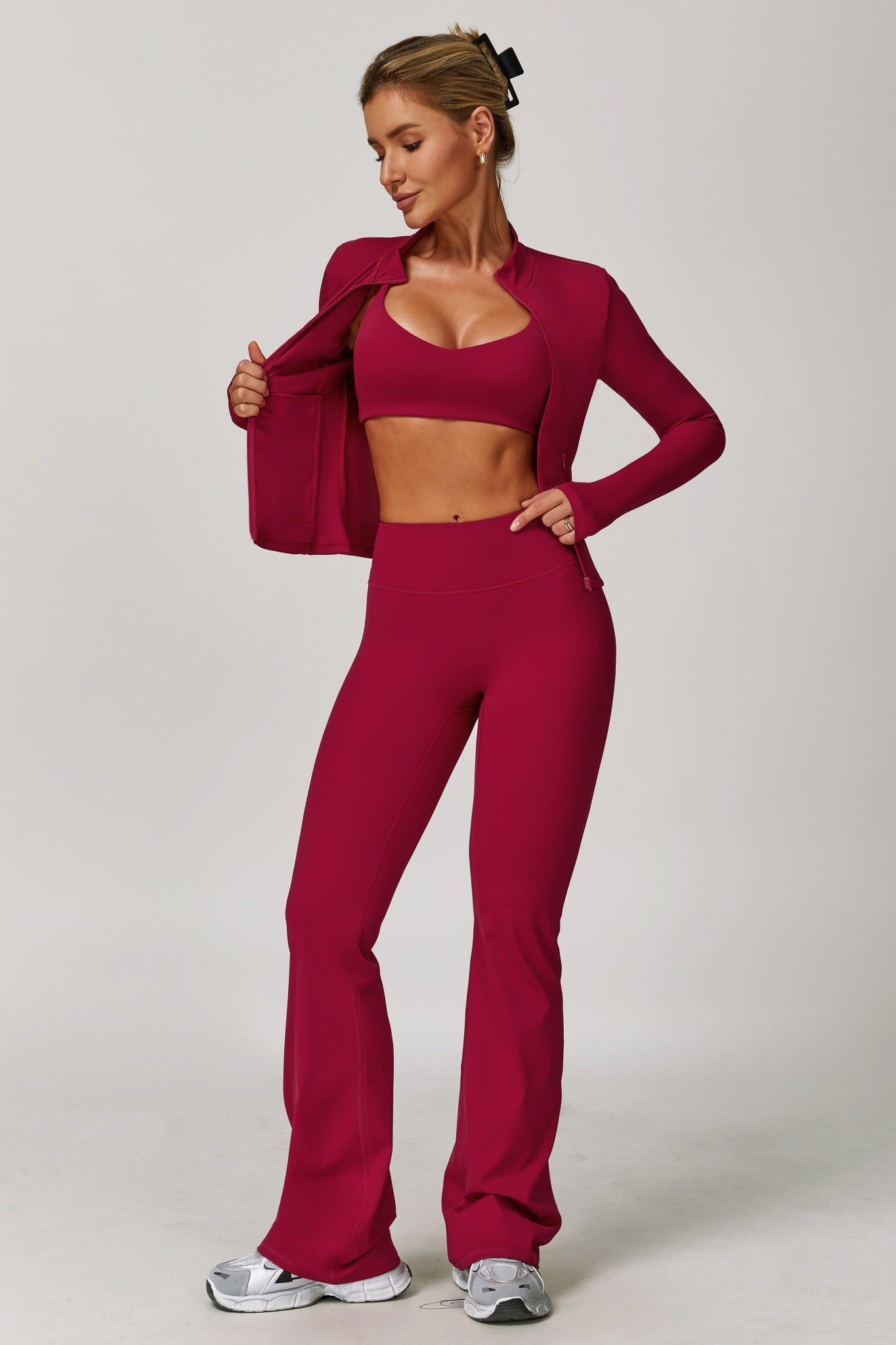 Sahara Flare Leggings - Raspberry - Maison and Aurora