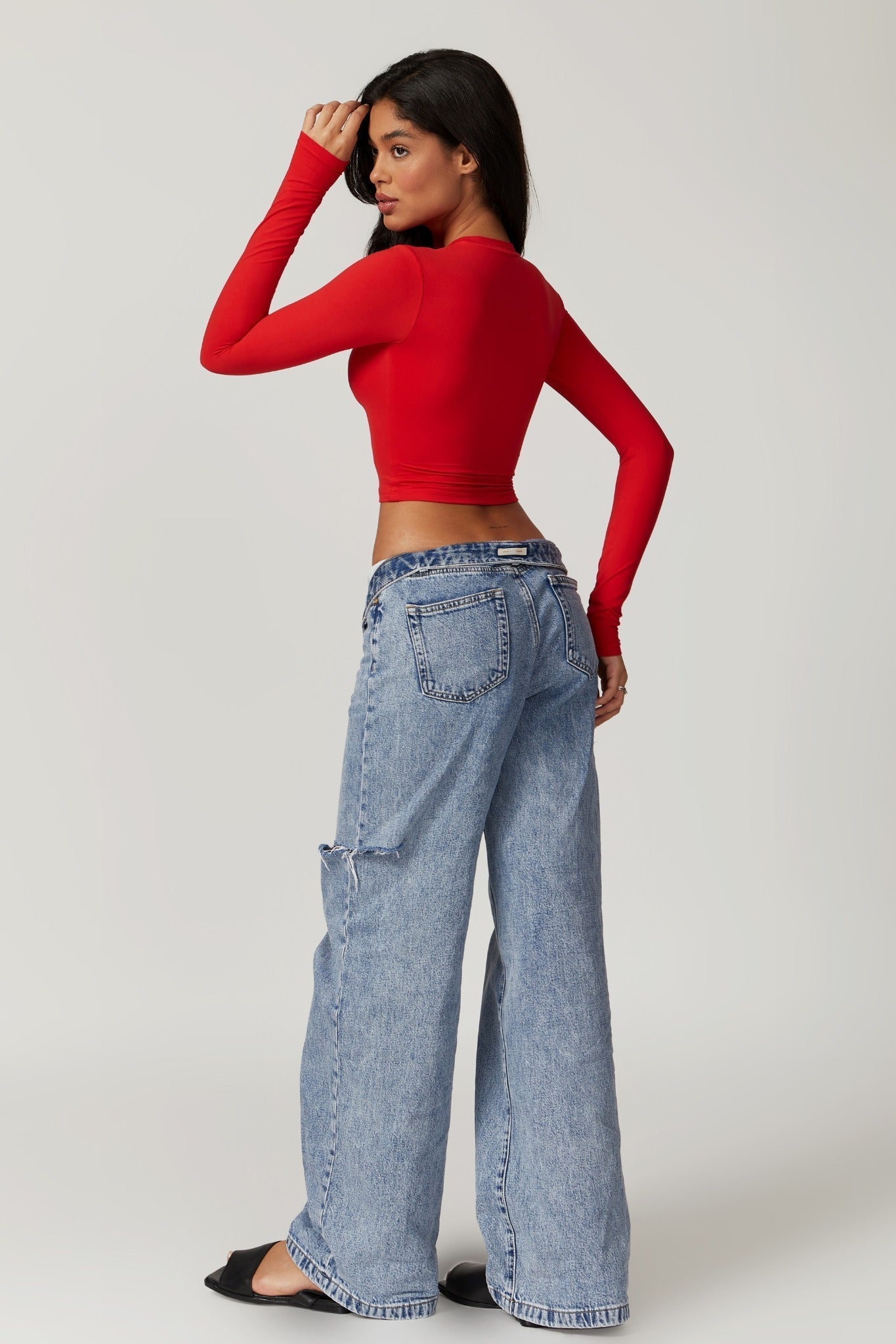 Melanie Long Sleeve Top - Red - Maison and Aurora