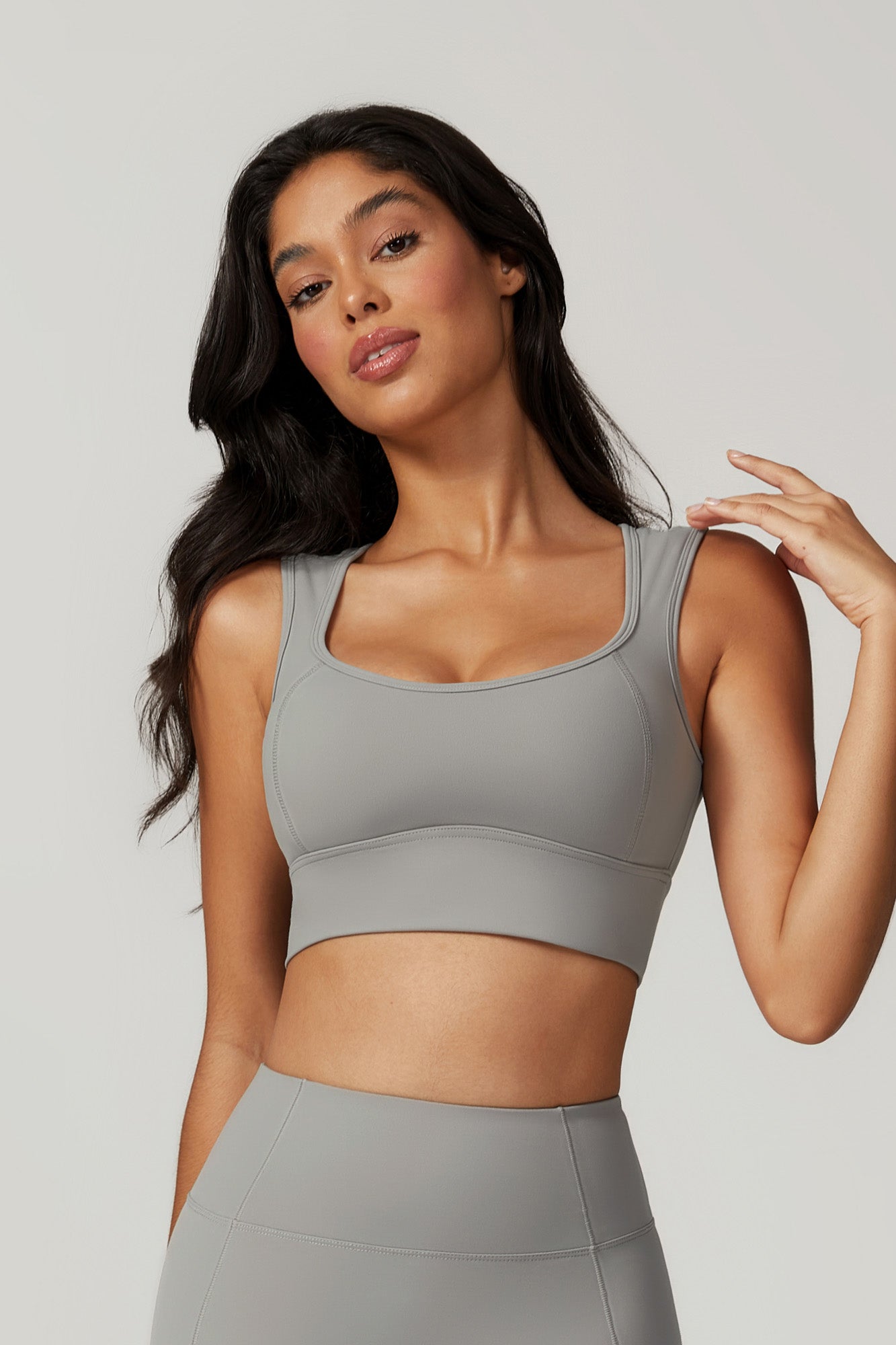 Isla Plunge Sports Bra - Rhino Gray - Maison and Aurora