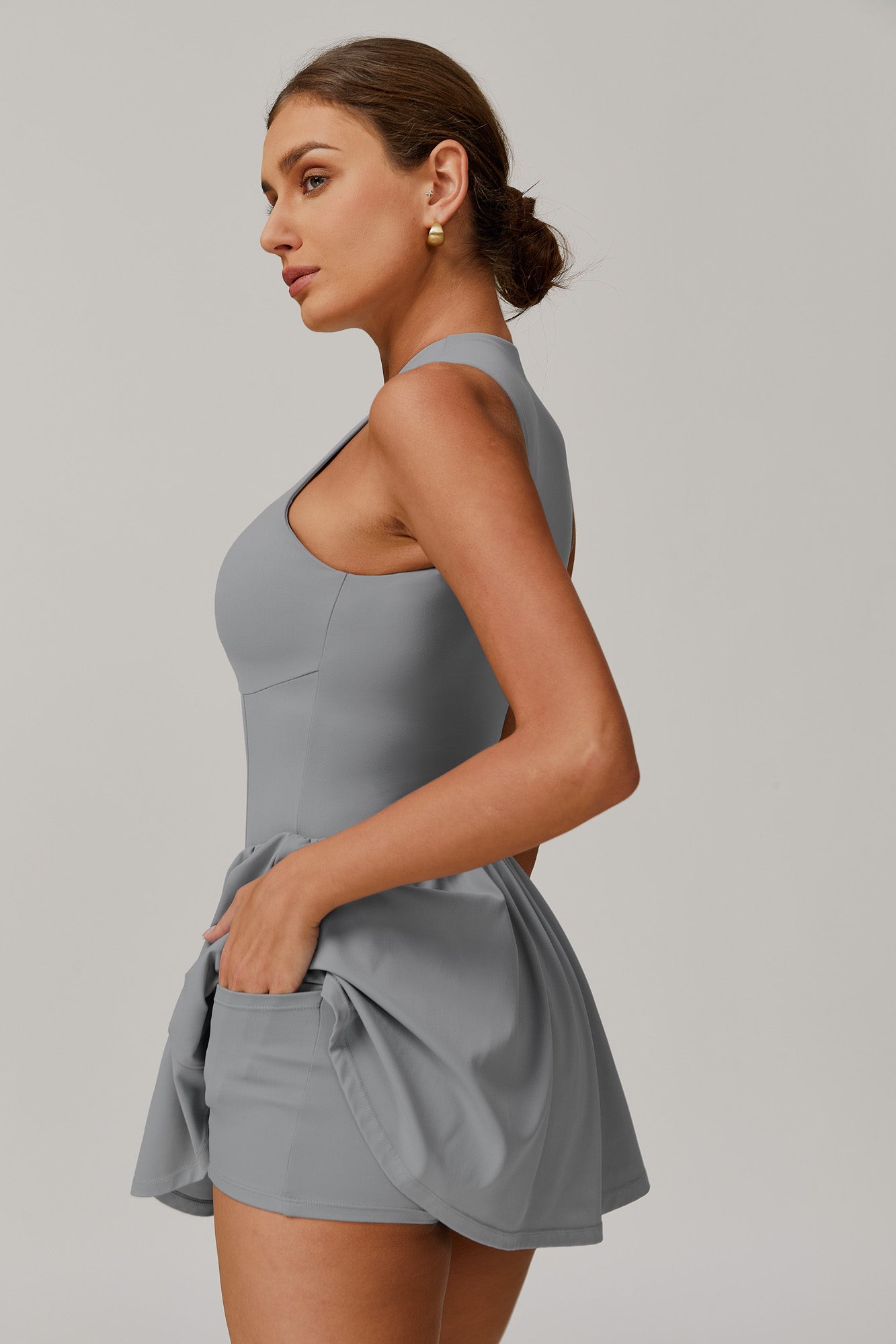 Kylie Mini Dress - Rhino Gray - Maison and Aurora