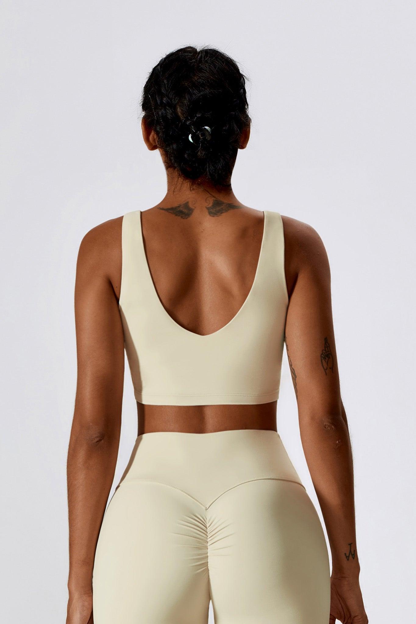 Heaven Minimalistic Sports Bra - Cream (FINAL SALE) - Maison and Aurora