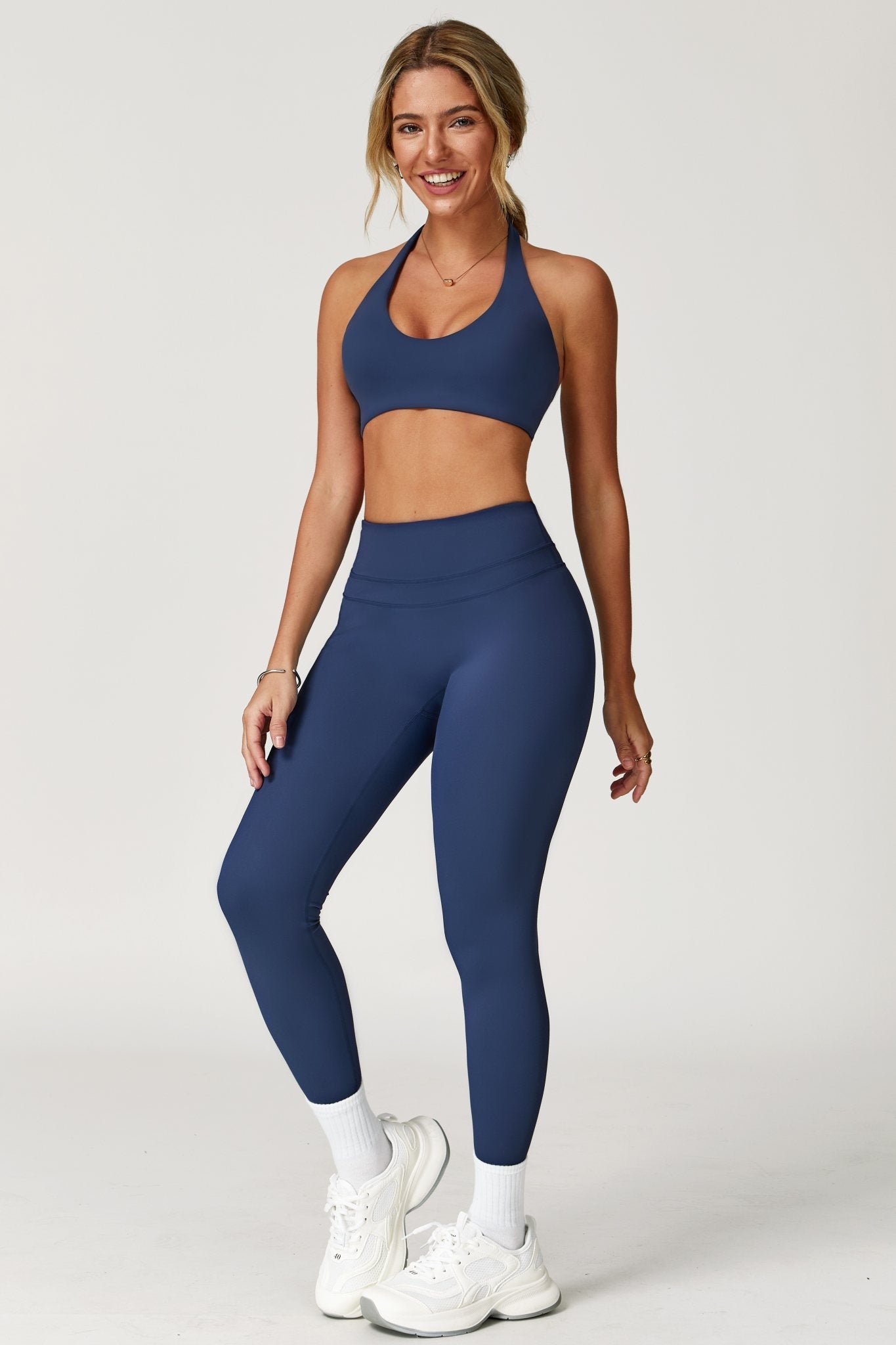 Amy Halter Sports Bra - Slate Blue - Maison and Aurora