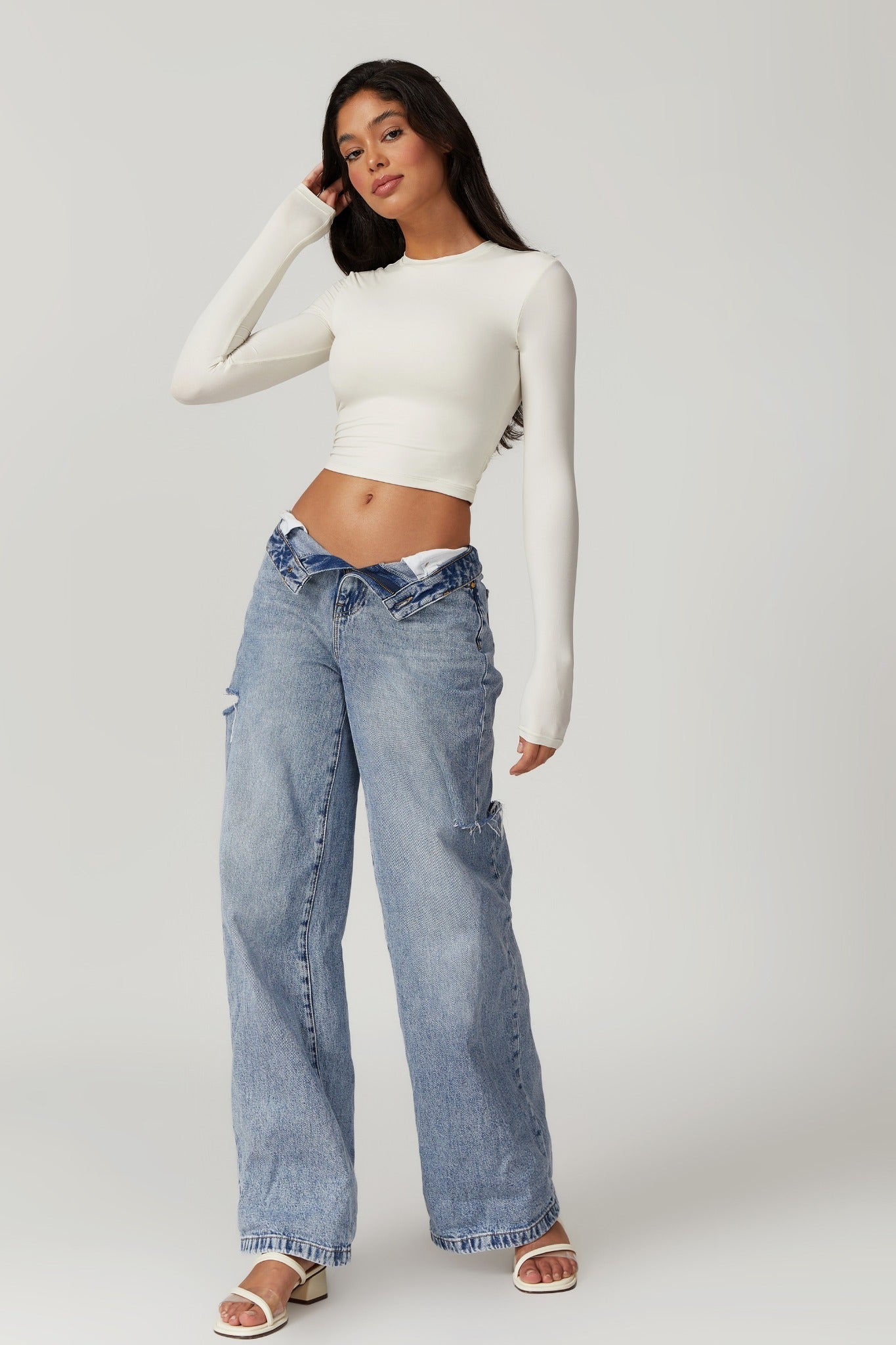 Melanie Long Sleeve Top - Soft Cream - Maison and Aurora