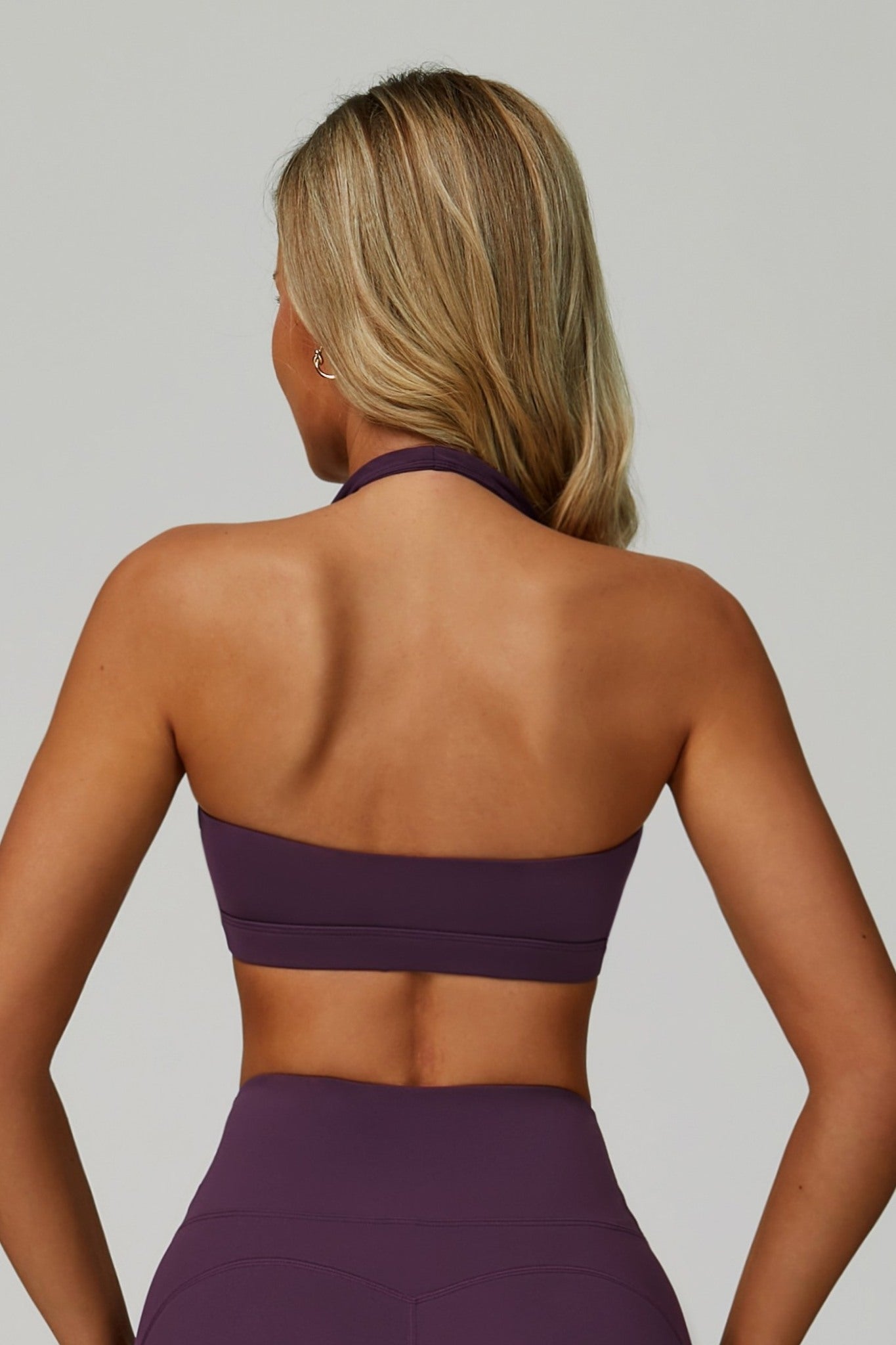 Esme Halter Sports Bra - Aubergine - Maison and Aurora