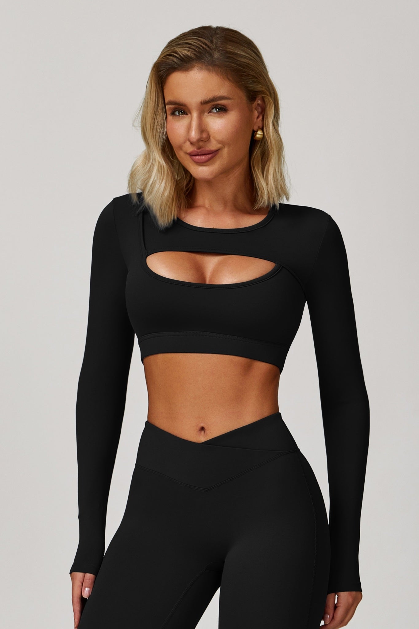 Elanur Long Sleeve Top - Black - Maison and Aurora