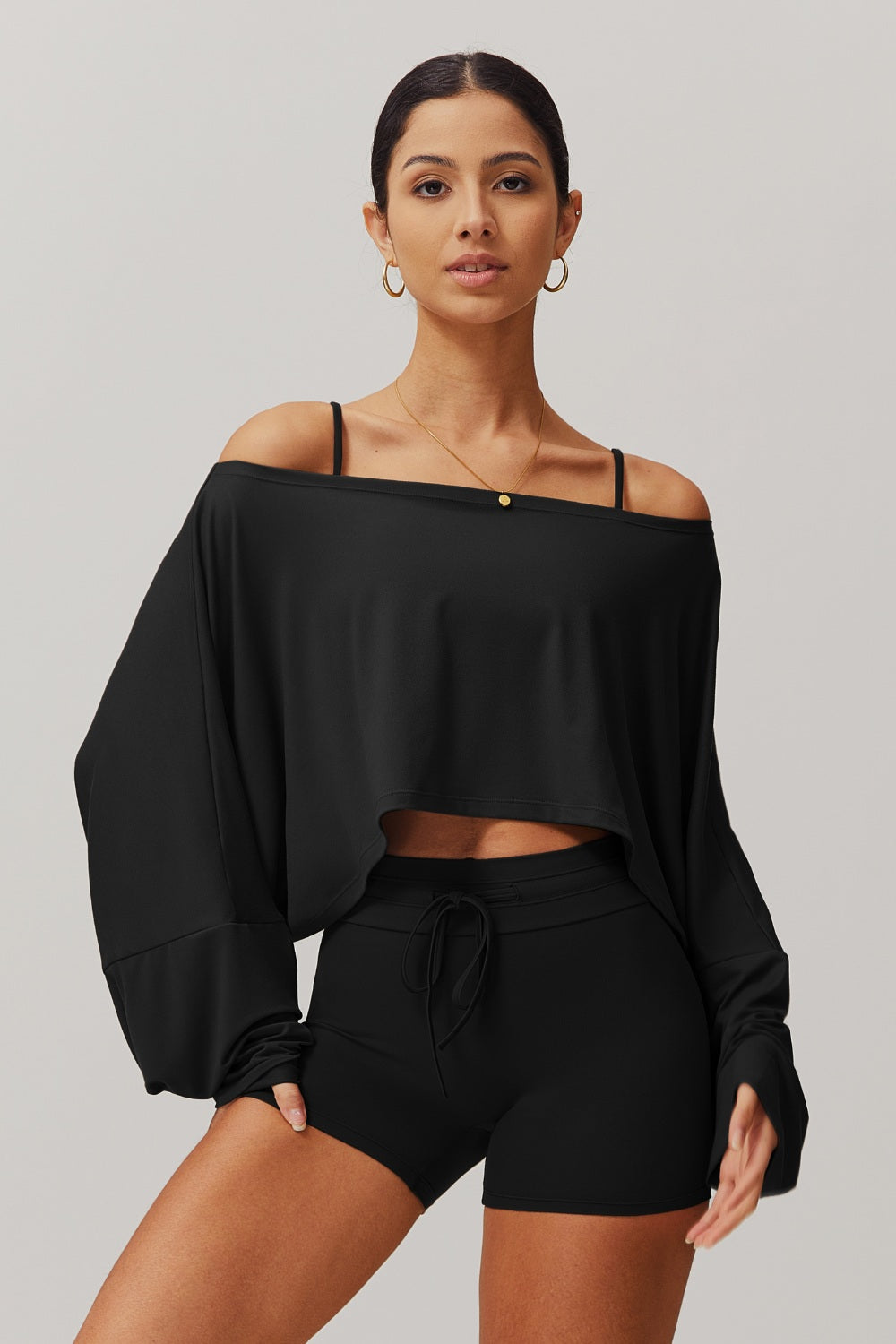 Ivy Long Sleeve Top - Black - Maison and Aurora