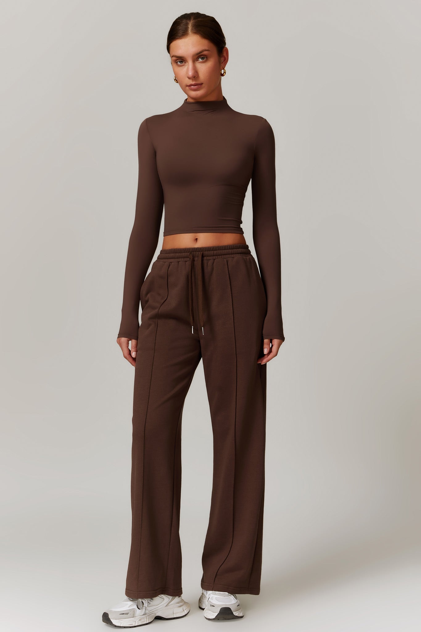 Amber Long Sleeve Top - Brown - Maison and Aurora