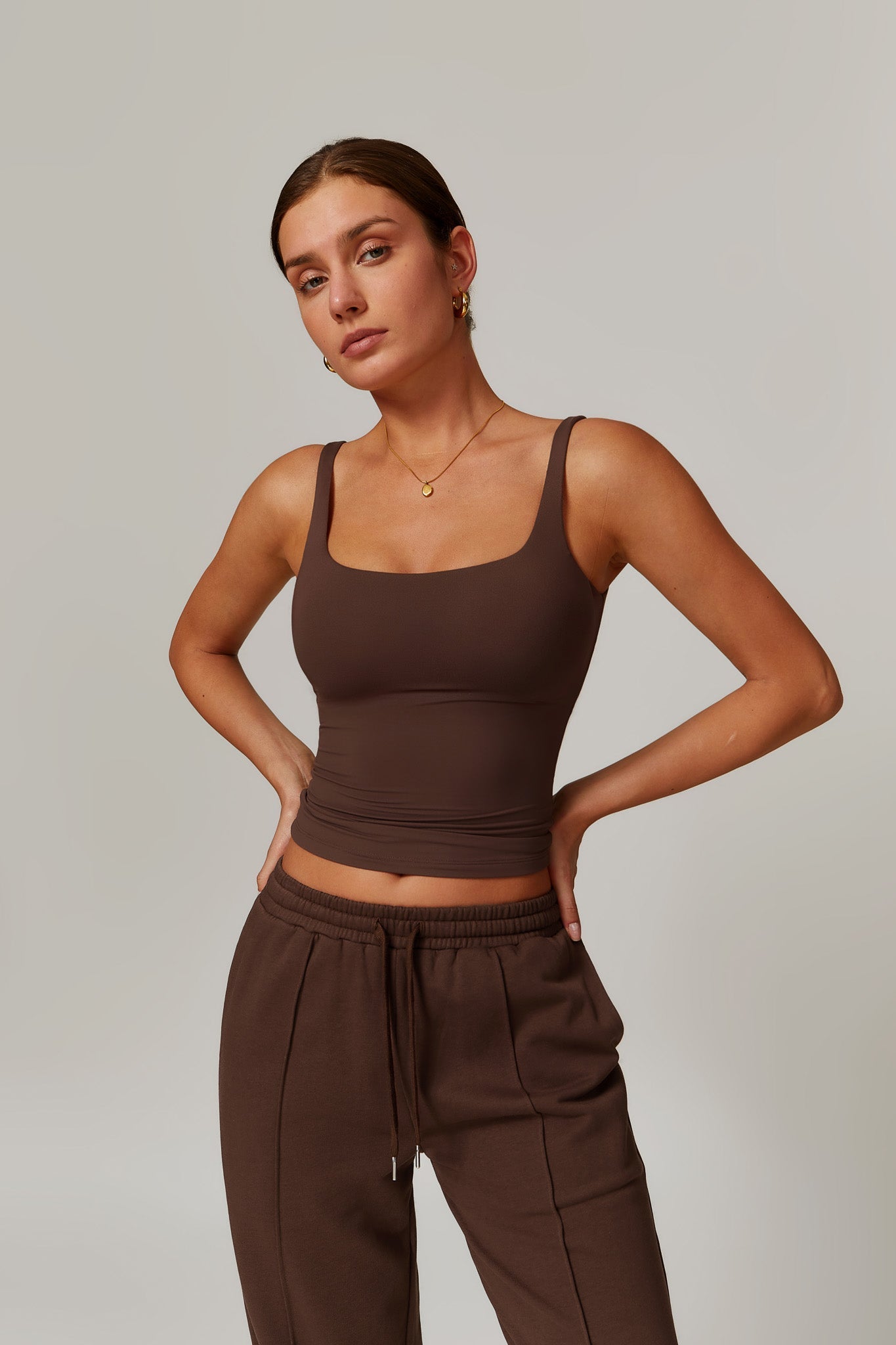 Amber Sleeveless Top - Brown - Maison and Aurora