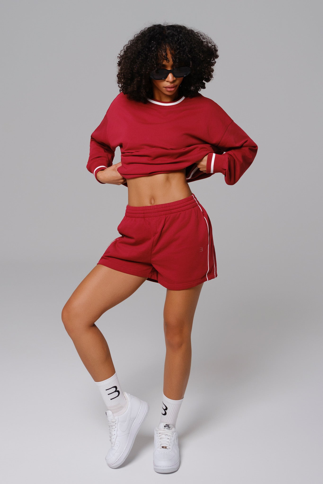 Shelly Oversized Sweatshirt - Cherry Red - Maison and Aurora