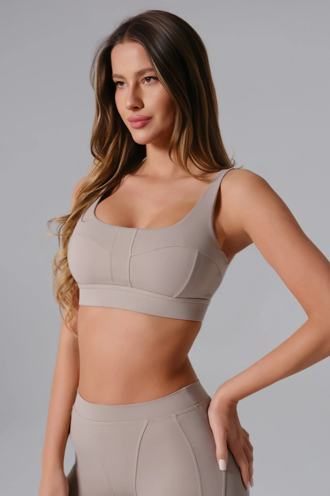Marcella Sports Bra - Greige - Maison and Aurora
