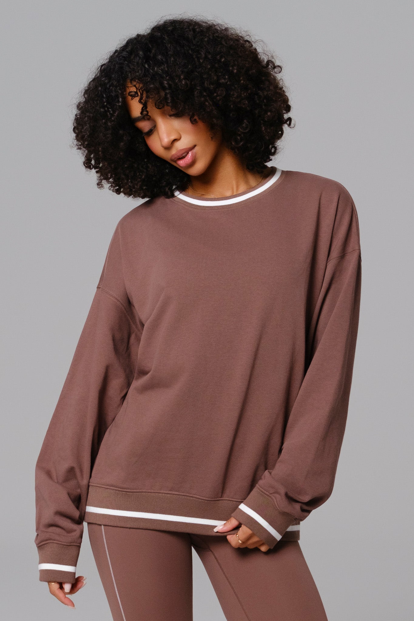 Shelly Oversized Sweatshirt - Soft Chestnut - Maison and Aurora