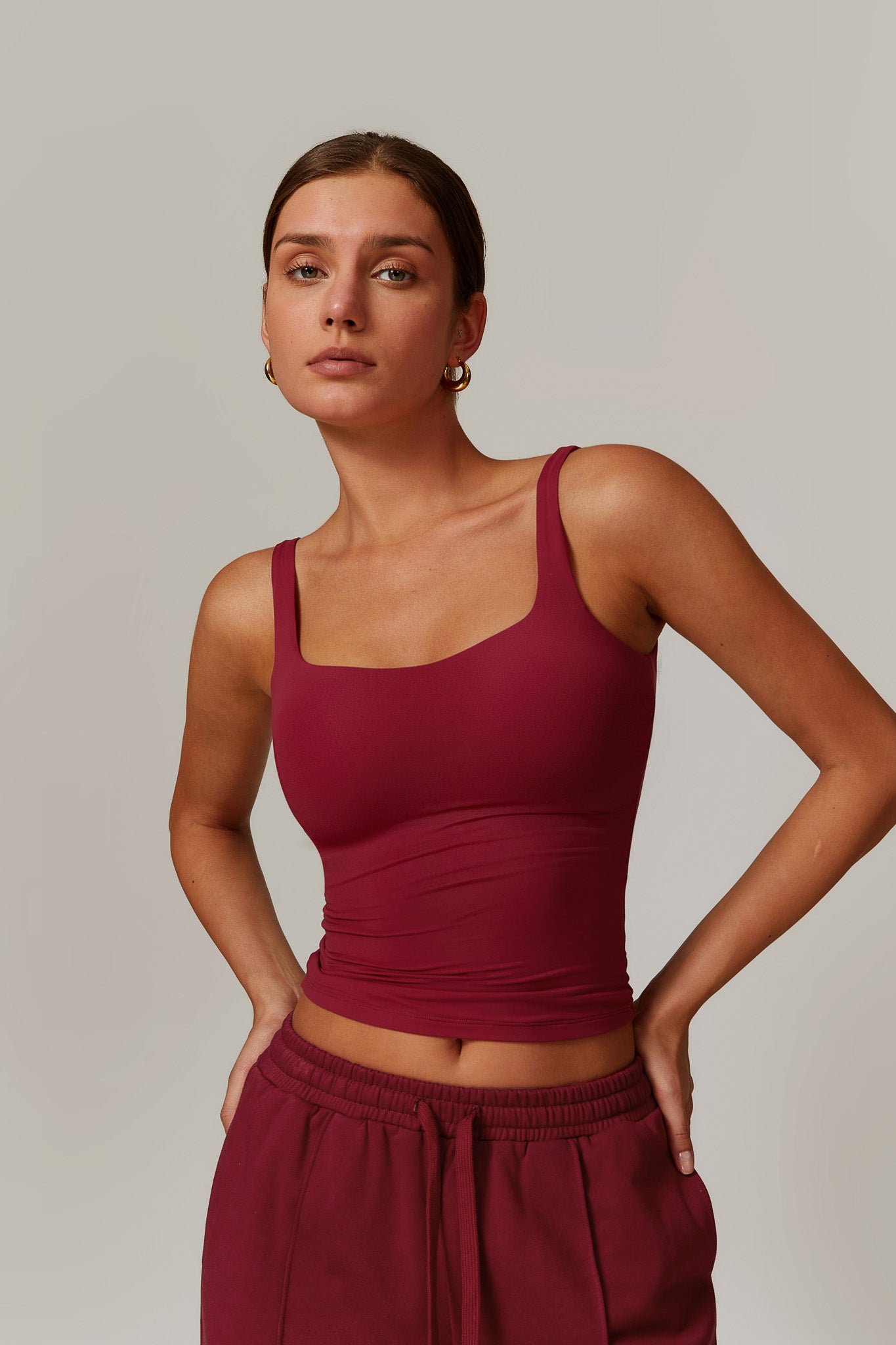 Amber Sleeveless Top - Maroon - Maison and Aurora