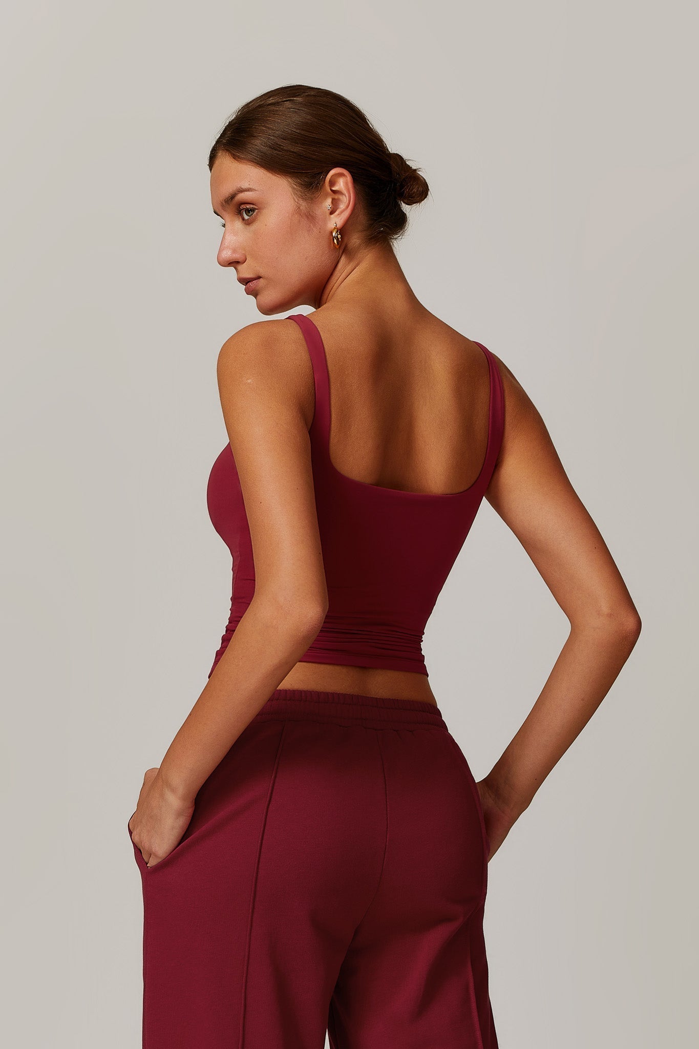 Amber Sleeveless Top - Maroon - Maison and Aurora