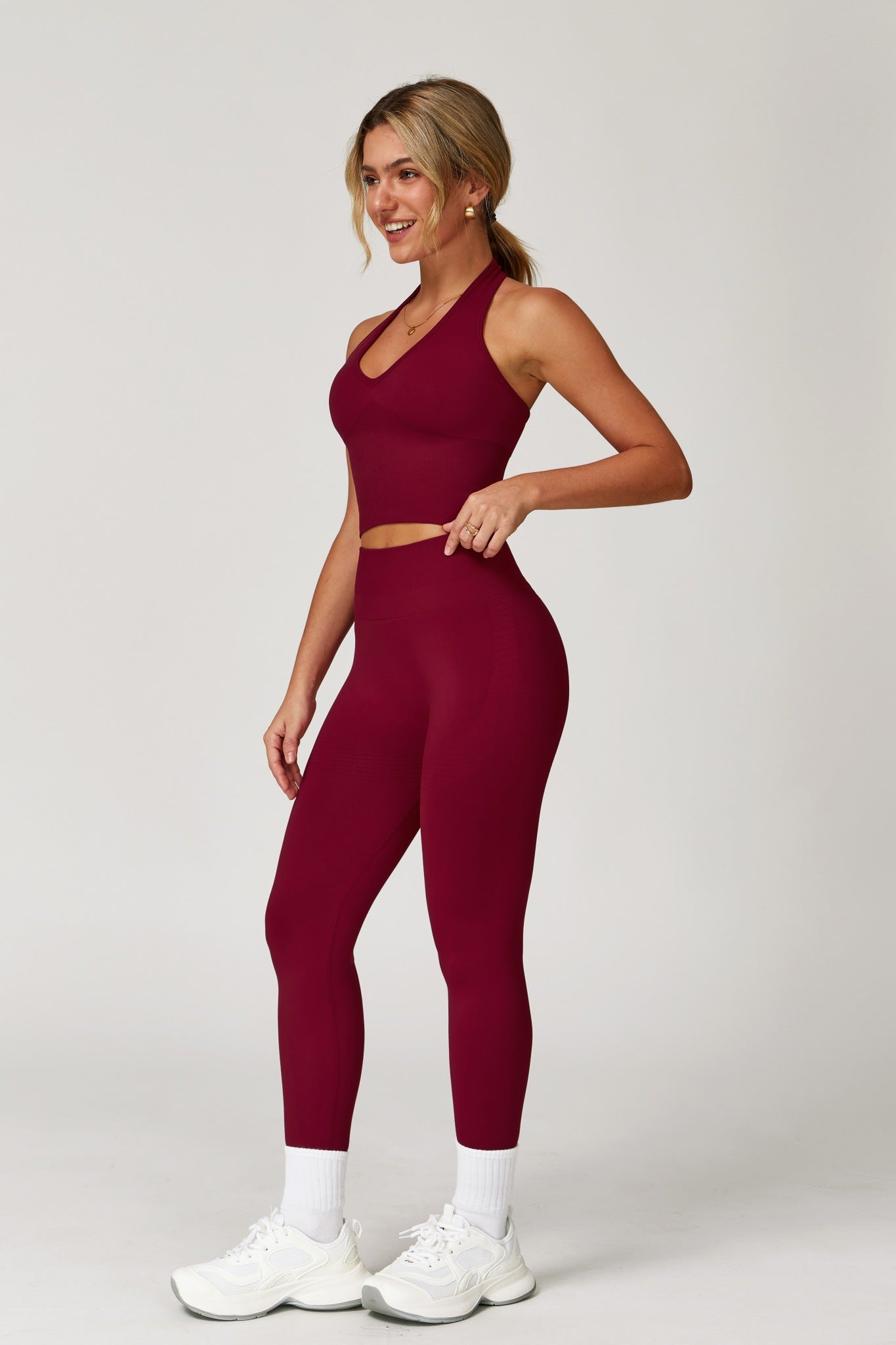 Sahara Halter Top - Maroon - Maison and Aurora