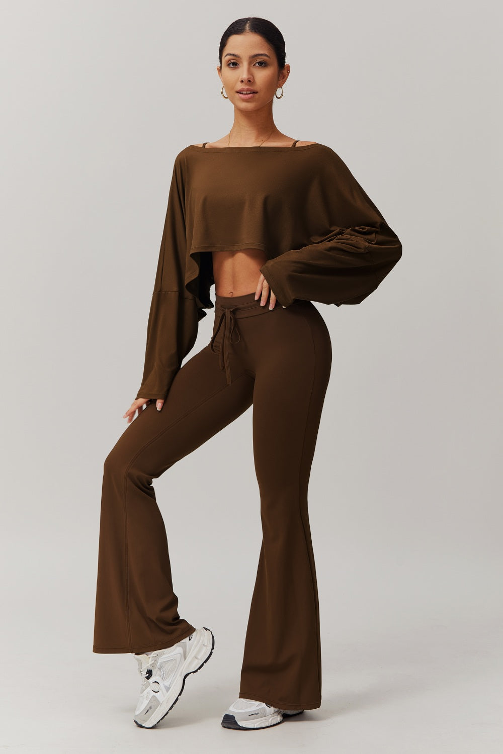 Ivy Long Sleeve Top - Mocha - Maison and Aurora