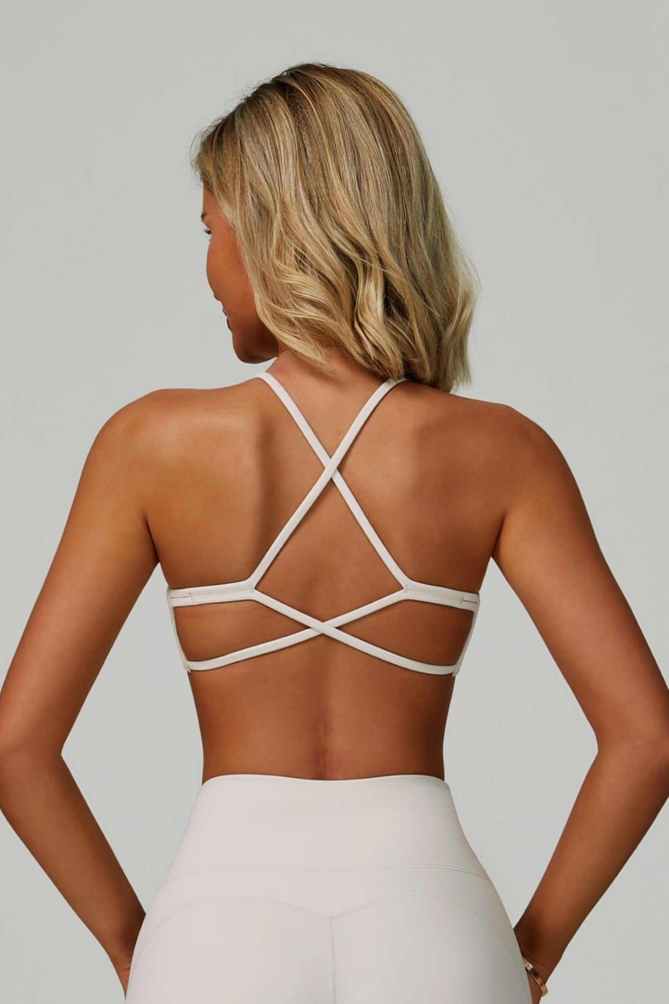Esme Strappy Sports Bra - Oatmilk - Maison and Aurora