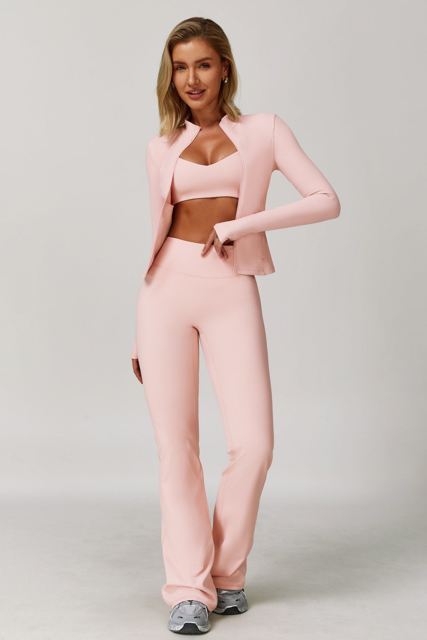 Peach Sahara Jacket by Maison and Aurora, featuring a stylish design and lightweight fabric, perfect for casual wear.