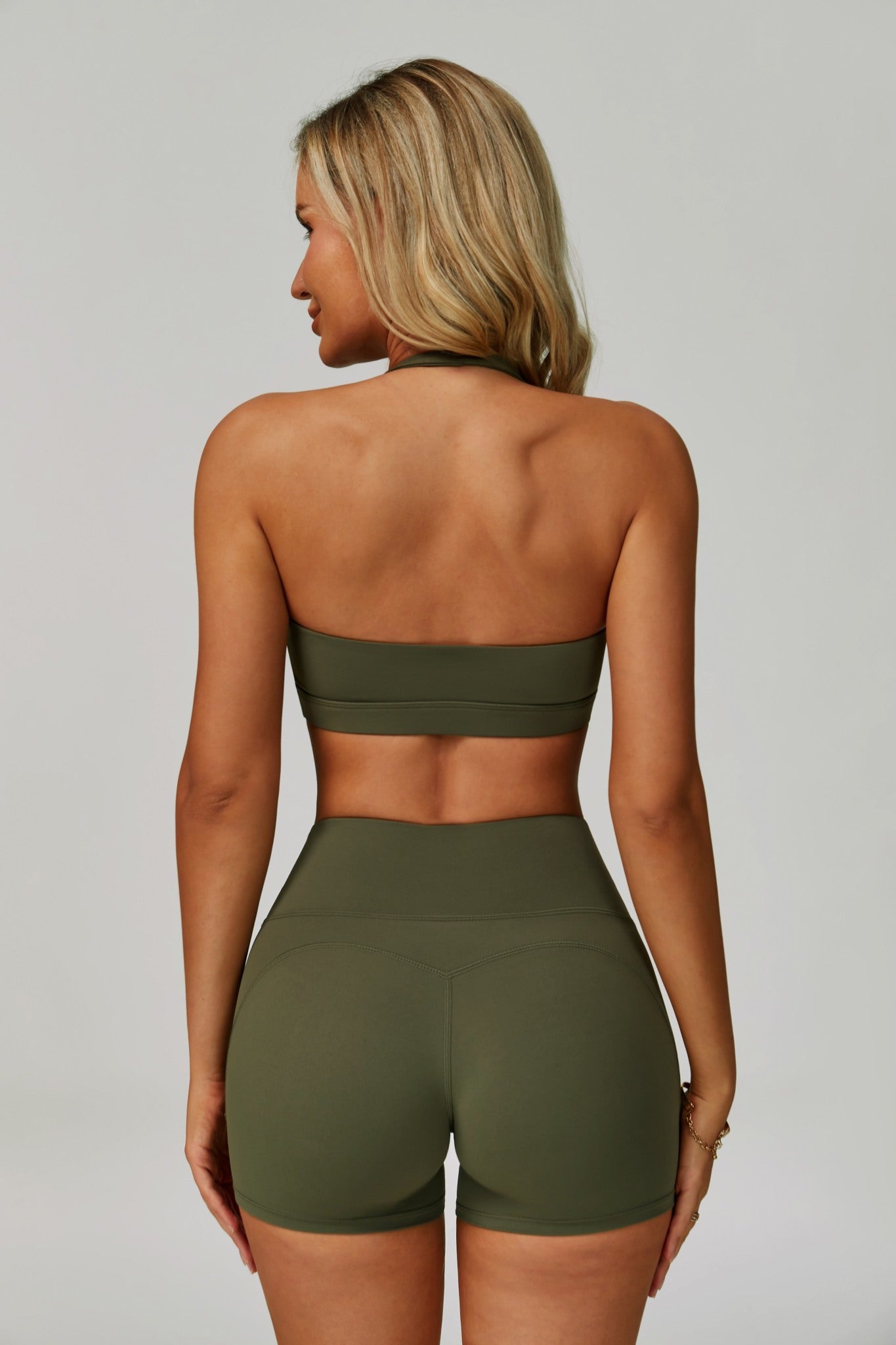 Esme Halter Sports Bra - Sagewood - Maison and Aurora