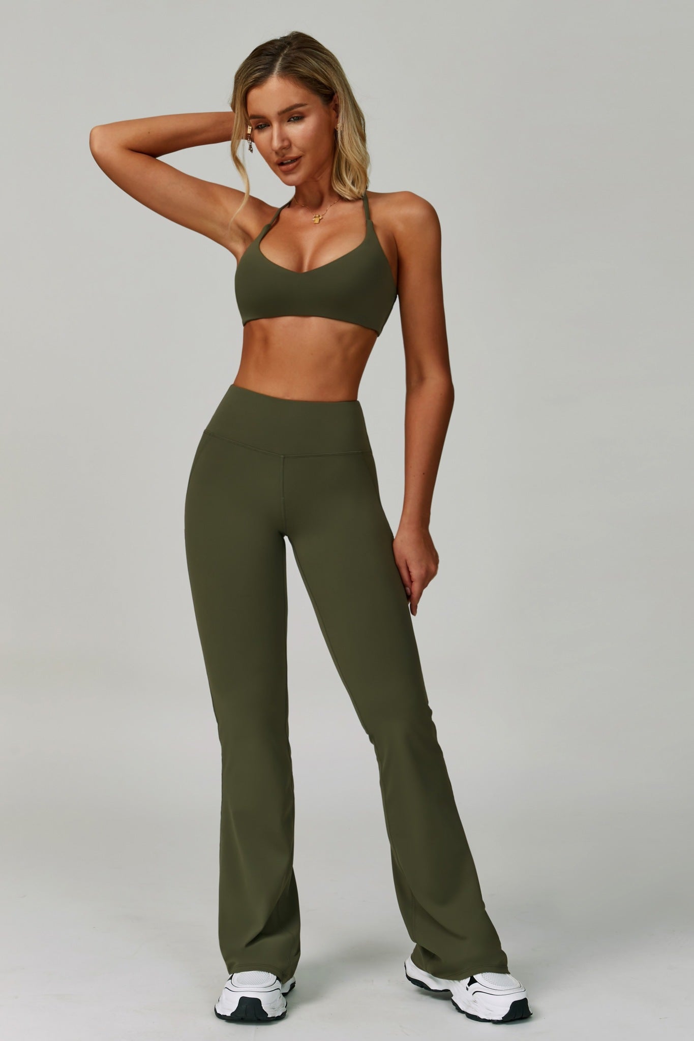 Esme Strappy Sports Bra - Sagewood - Maison and Aurora