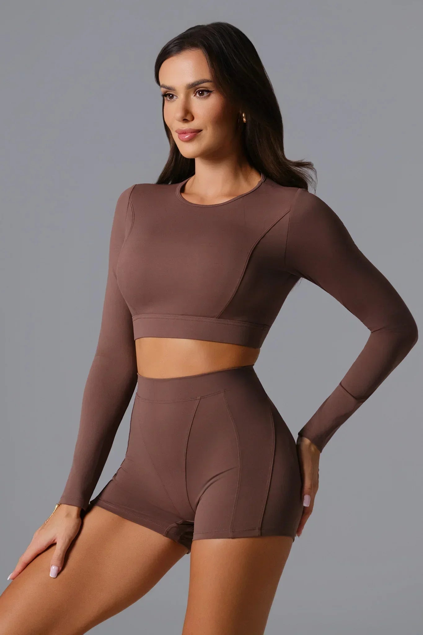 Marcella Long Sleeve Top - Umber - Maison and Aurora