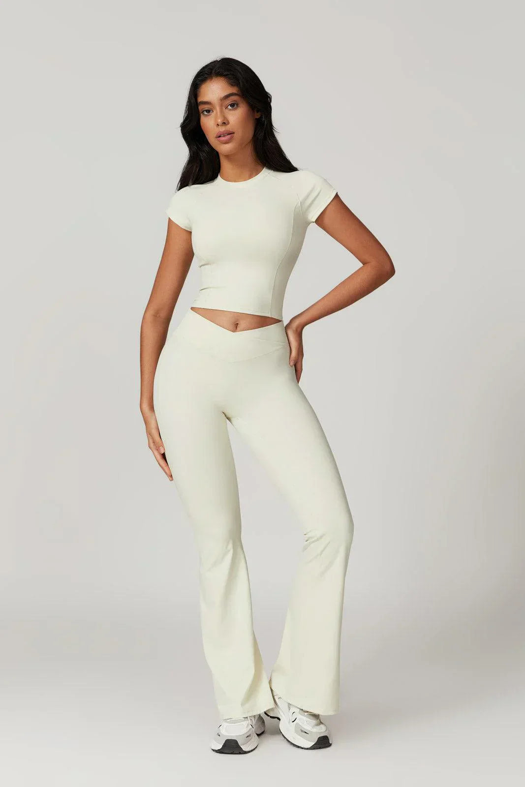 Daisy Flare Leggings - Soft Cream