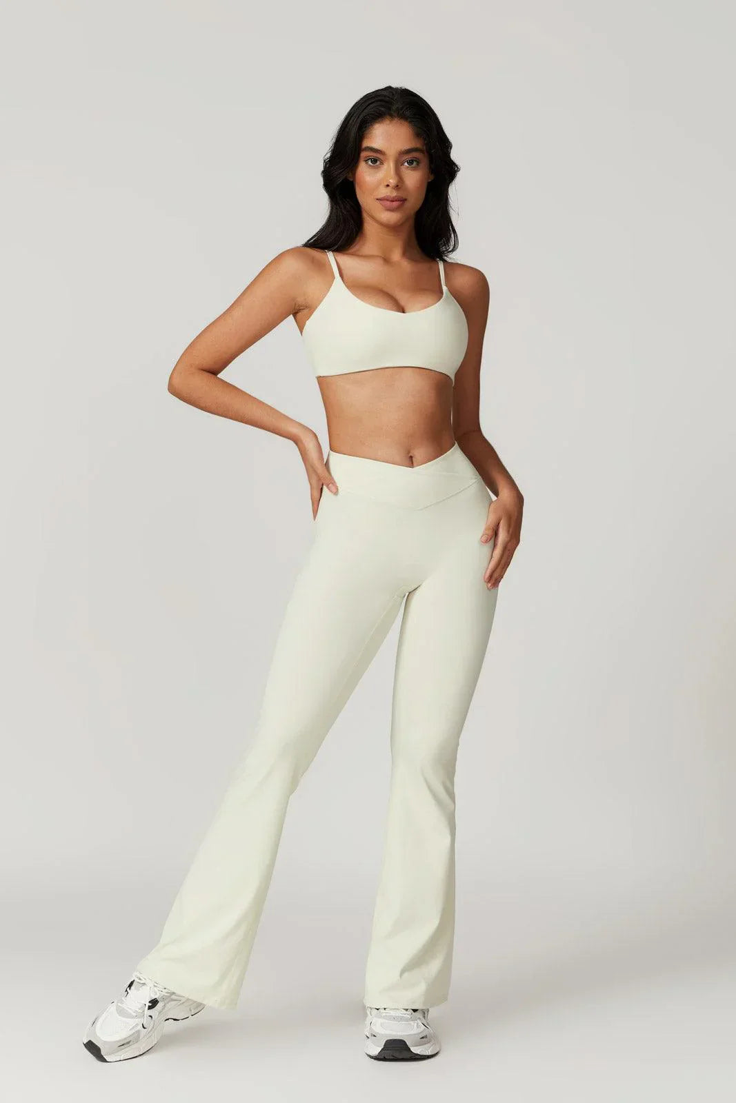 Daisy Flare Leggings - Soft Cream