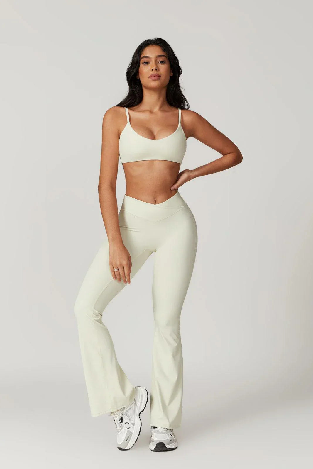 Daisy Flare Leggings - Soft Cream