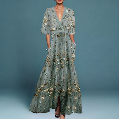 Aurélie™ | Elegant maxikjole med blomsterdetaljer