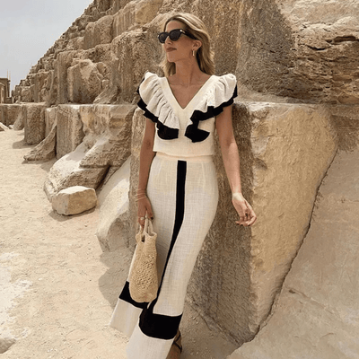 Isadora™ | Lagdelt sommerkjole med volangdetaljer
