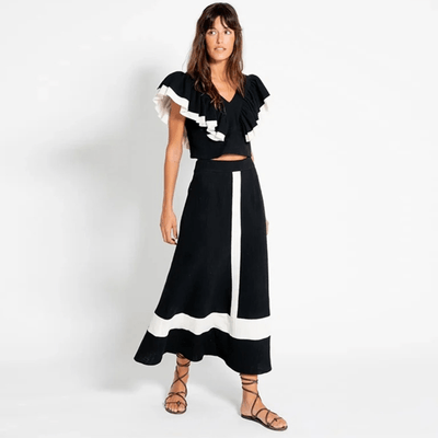 Isadora™ | Lagdelt sommerkjole med volangdetaljer