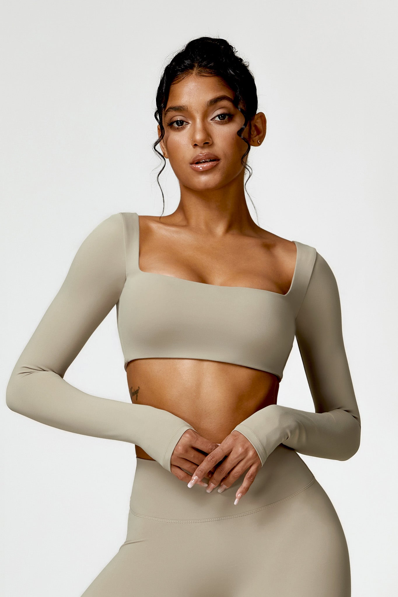 Madeline Crop Top - Almond Tan