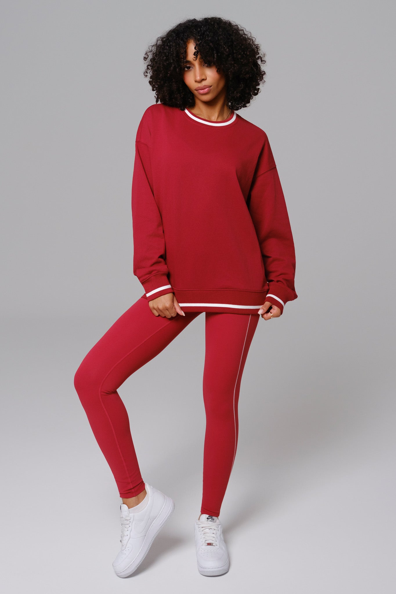 Shelly Oversized Sweatshirt  - Cherry Red - Maison and Aurora